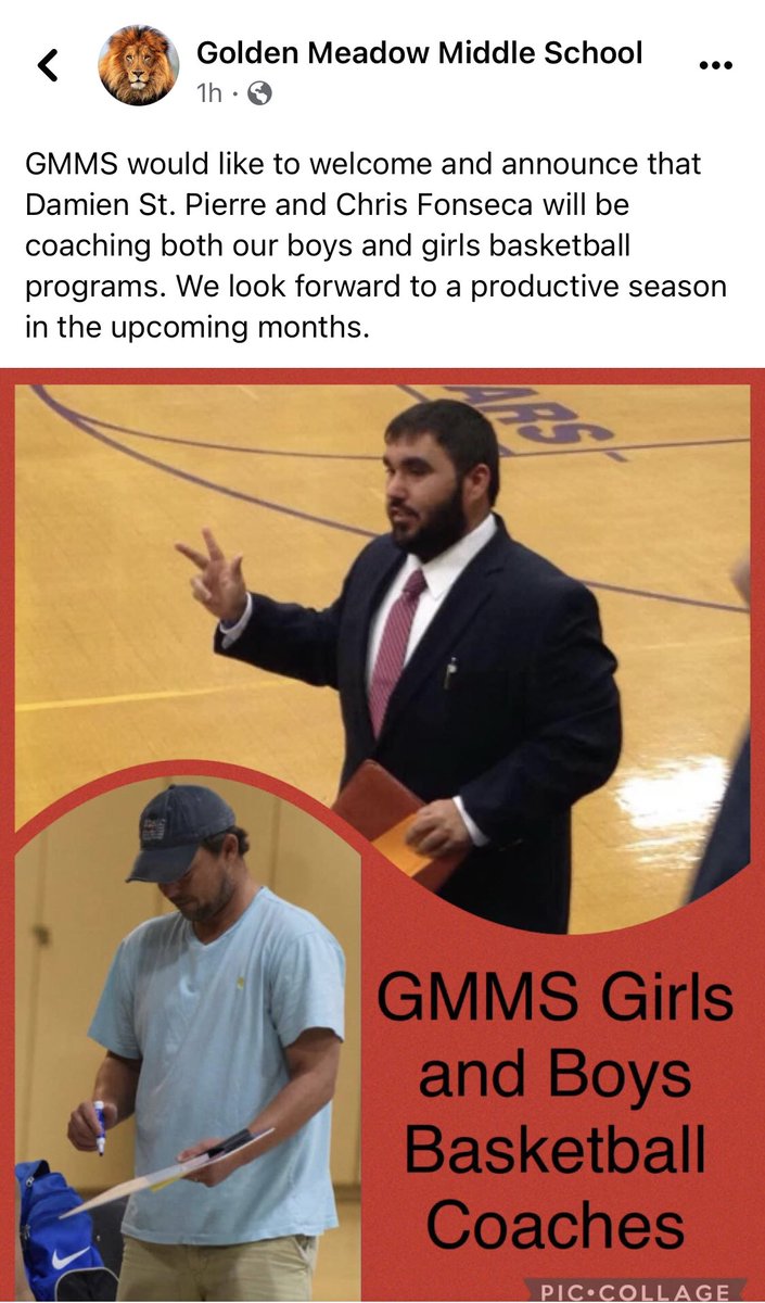 damienjstpierre's tweet photo. Super pumped to have the opportunity to lead the Golden Meadow middle school basketball program. https://t.co/D0IiwpgxEs