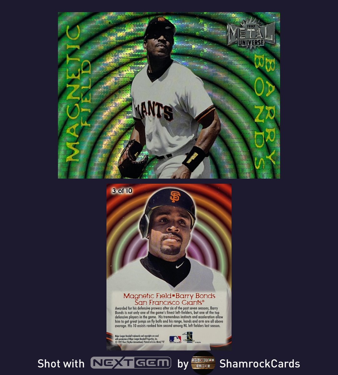 ShamrockCards's tweet photo. BARRY BONDS 1997 METAL UNIVERSE MAGNETIC FIELD #3
See This Card: https://t.co/DrC8DHYRHq
See Entire Collection: https://t.co/jSw8GV4XkY
@nextgemapp #cards #90sinsert #baseballcards #thehobby #baseball #topps #barrybonds https://t.co/i1P7OqKvJn