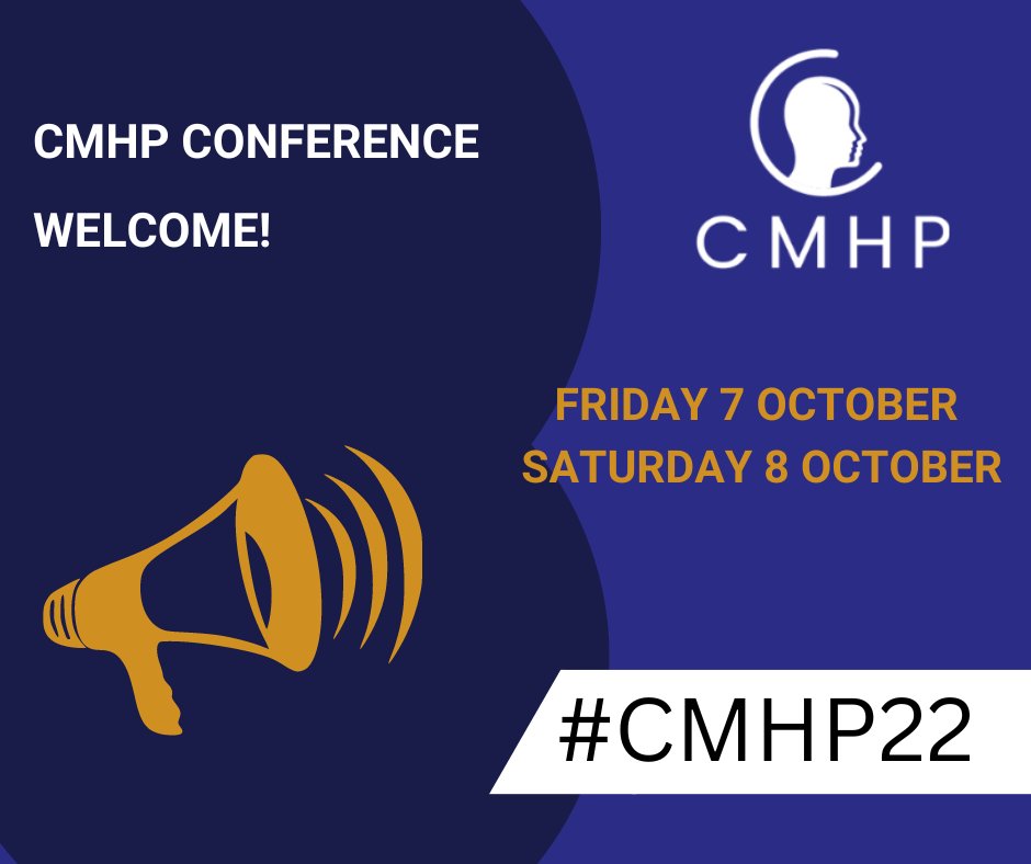 CMHPCommunity's tweet photo. Welcome to conference 2022! We look forward to seeing you all. Join in the conversation with #CMHP22 https://t.co/Ao1o7NXkR6