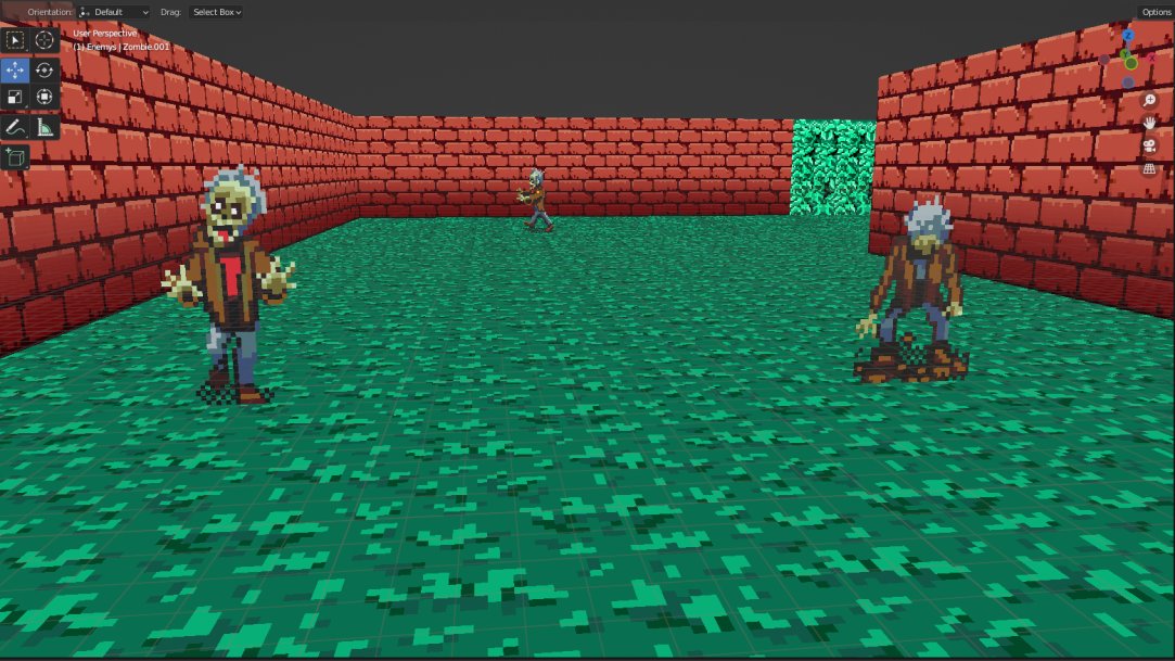 Goblin0verlord's tweet image. Its a little finicky but I was able to recreate most of the 1st level of Zombies Ate My Neighbors in blender with the #Sprytile add-on.  I wish there were more tutorials cause I see a lot of potential with this style.
