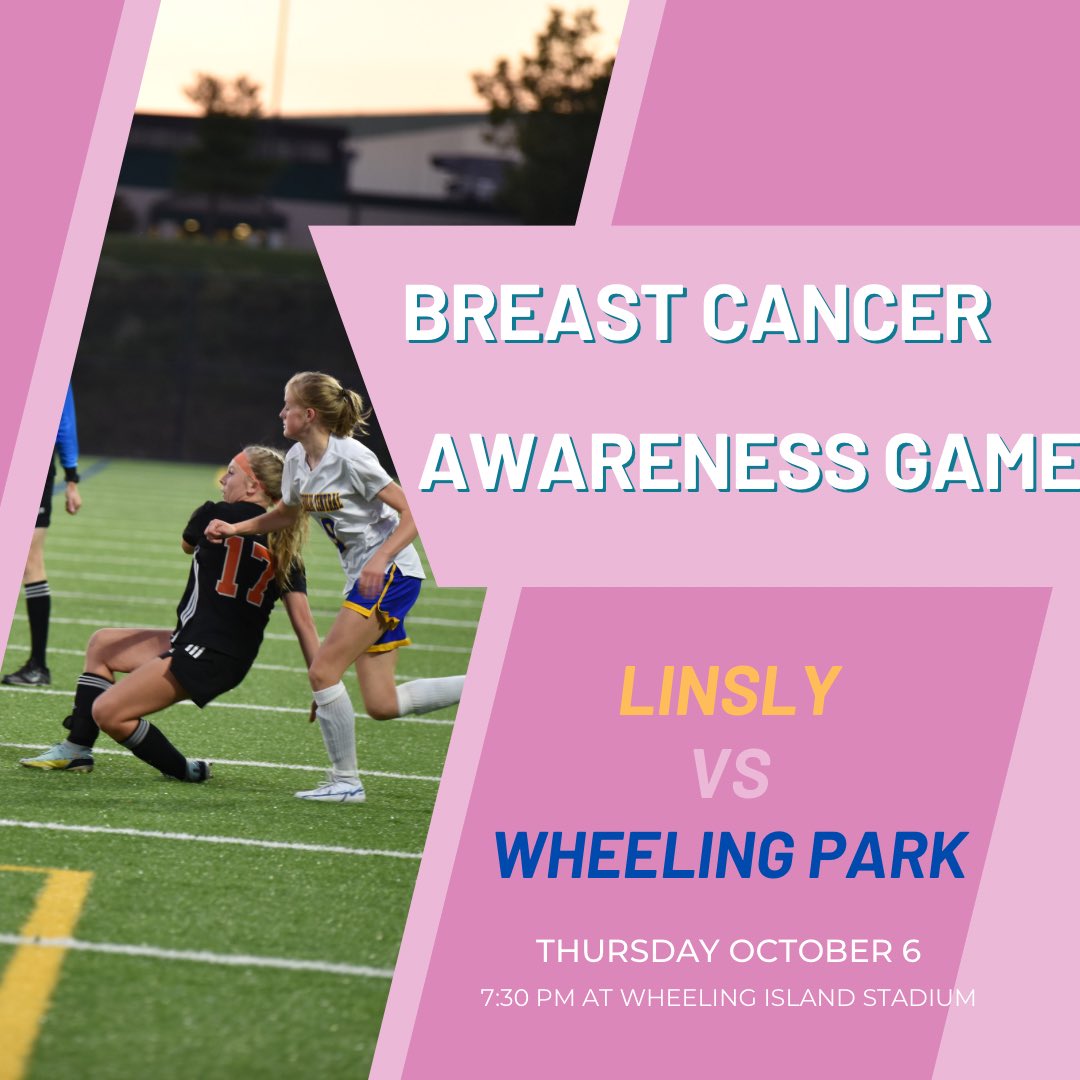 Come out tomorrow night as we take on Wheeling Park in the annual Breast Cancer awareness game! 

•Come show your support for Mrs. Ratkiewicz, as she fights her own battle against cancer, and as she will do the pregame coin toss!