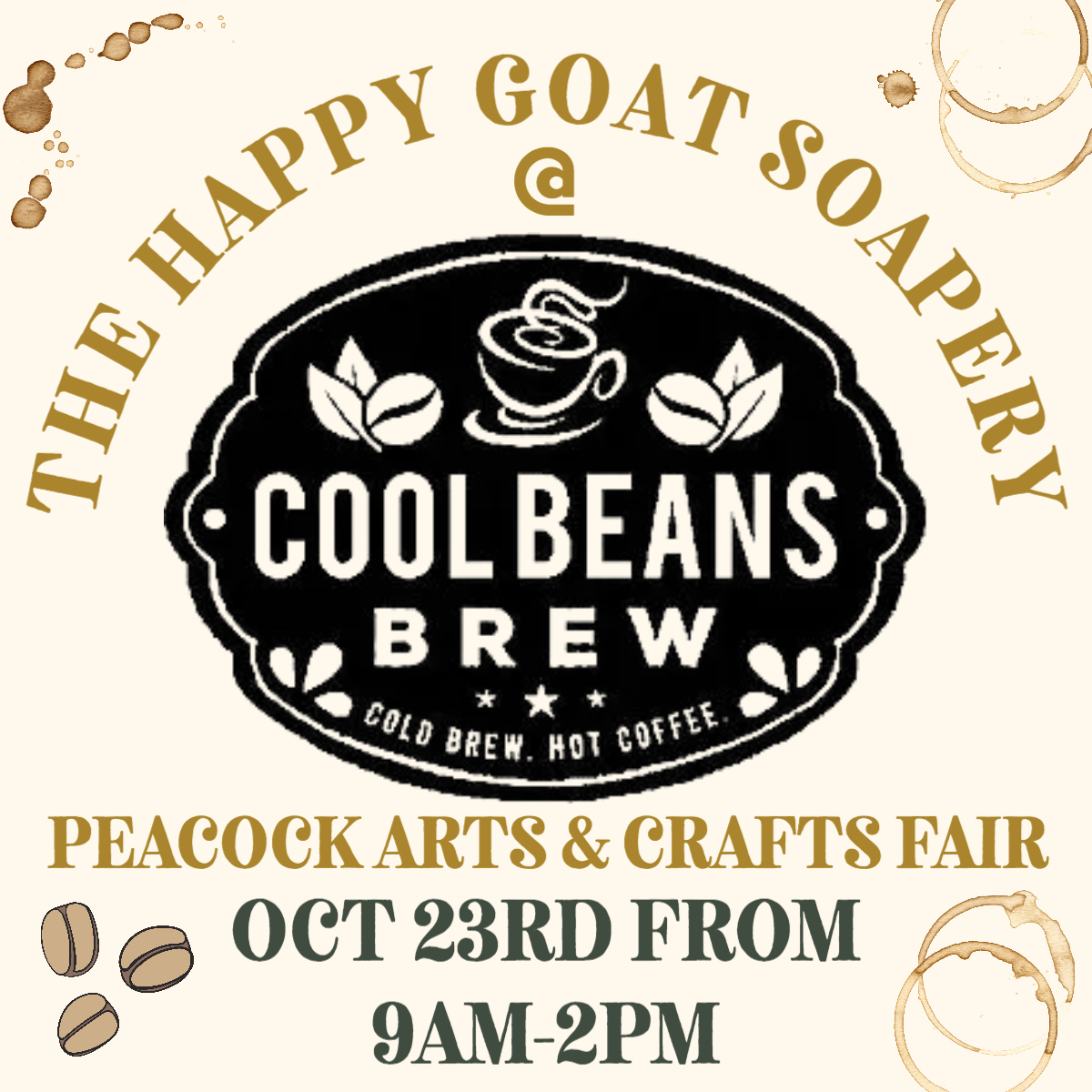 We will be at Cool Beans Brew Coffee Shop in The Peacock Arts District on Oct 23rd for The Peacock Arts and Crafts Fair. See you all there! 
#coffee #coffeehouse #coolbeans #love #fortpierce #fortpiercefl #craft #fair #saintluciecounty #fortpierceflorida #treasurecoastflorida