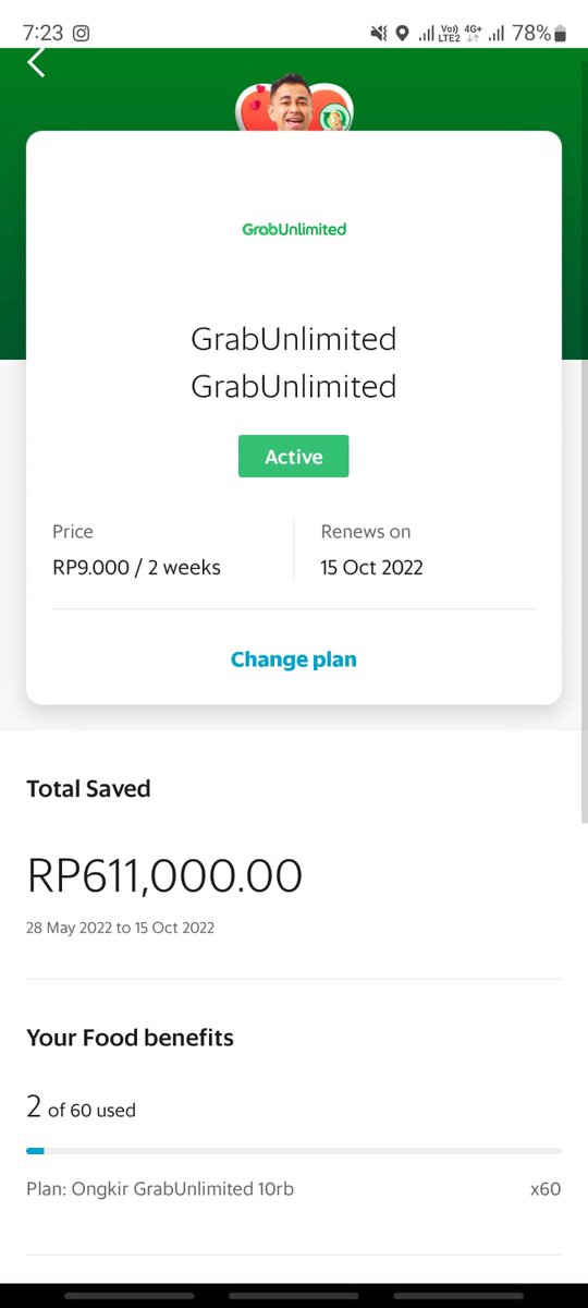 XdichiX's tweet photo. @radenrauf @GrabID Terbantu banget sumpah sama @GrabID apalagi tanggal tua kayak gini buat anak kost kaya saya 😭😭
Long Live Grab Indonesia!!!#GrabUnlimited https://t.co/B7DoGOz63H