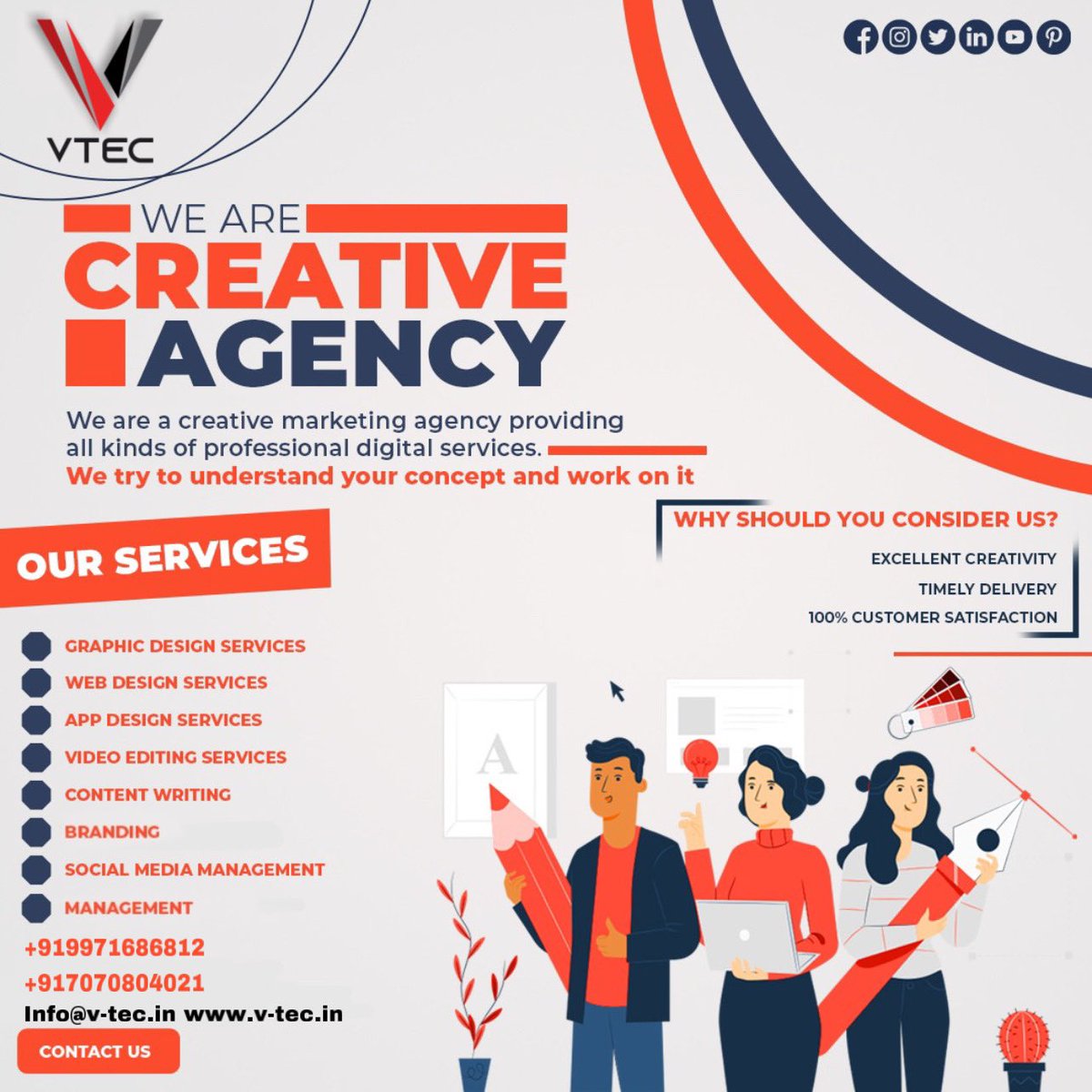 vtecvictorytech's tweet photo. We are a creative marketing agency providing all kinds of professional digital services.   #agency #creative #vtec #vtecteam #managment #managementconsulting #election #gujrat #himachal #delhimcd #mcd #up #graphics #webdesigner #videoediting #contentcreator https://t.co/xHMSZlCmJ7
