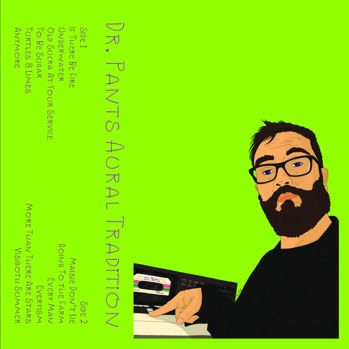drpantsmusic's tweet image. A glimpse at the j-card for the cassette...complete with track listing... 

Available on Bandcamp Friday!!