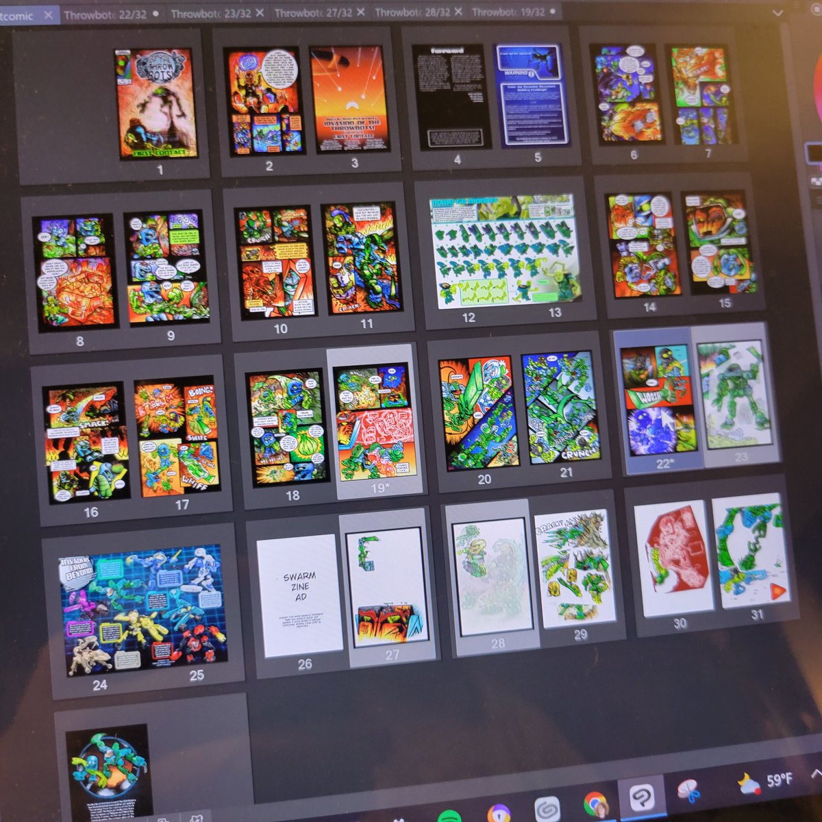 MorganRyanArt's tweet photo. Sneak peak at the #Bionicle #Throwbot #slizer crossover comic zine! It comes out this Saturday (the 8th) on my gumroad 😀 https://t.co/ZrEQkQfxVg