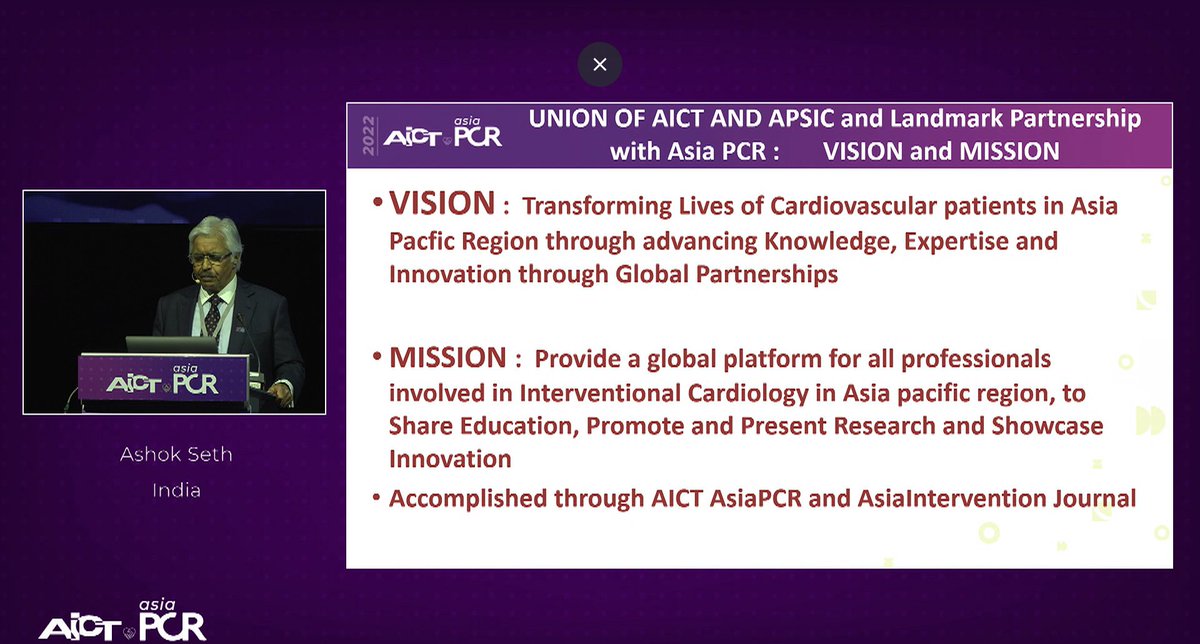 aayshacader's tweet image. @APSIC6 president @Dr_AshokSeth  's address at #AiCTPCR - APSIC covers a HUGE region across 28 countries and 10 timezones
🟣Wide-ranging programming including @AsiaInterv sessions on #clinicaltrials 
🟣@#Asiaintervention is now Pubmed-indexed!
@PCRonline