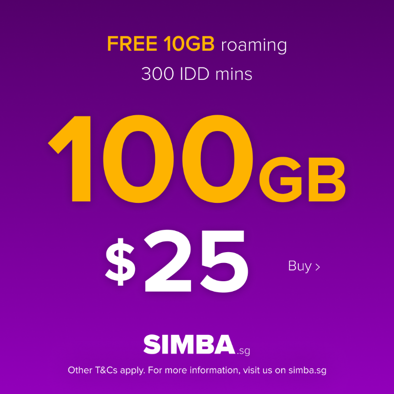 SimbaTelecomSG's tweet photo. Enjoy massive data + free roaming with #SIMBA SIM-only mobile plans.