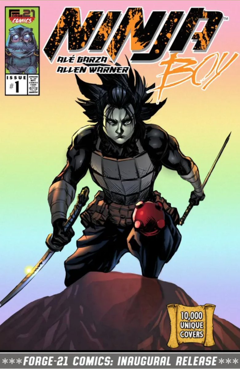 So happy to have this amazing Ninja Boy comic from our partner project <a href="/Forge21_Comics/">Forge-21 Comics</a>.

Their first issue is incredible, and their future is VERY BRIGHT!

We look forward to having you in our MINT PARTY on Saturday.

#NFTfi #CRYPTOCREWNFTS #Polygon <a href="/Forge21Official/">Forge Universe Blacksmith Labs Ltd.</a>