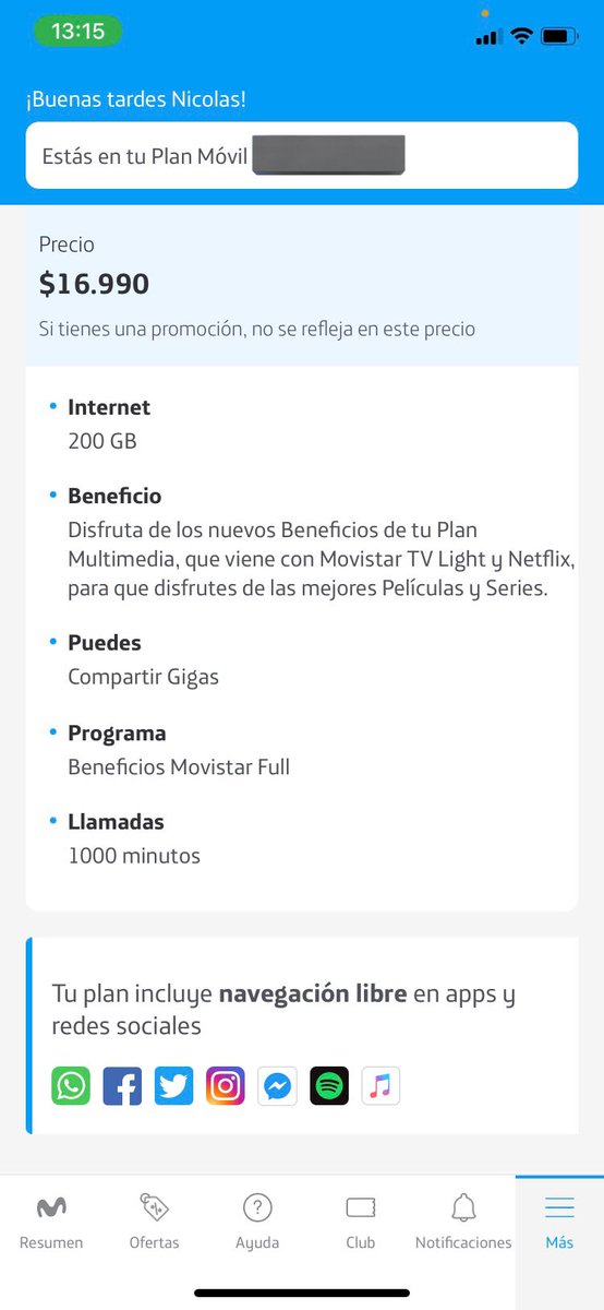 nismapehi's tweet photo. @MovistarChile adquirí este plan (adjunto imagen) hace aproximadamente 16 meses, (netflix gratis) me percaté hace unos días que me estaban cobrando Netflix, hice los reclamos de rigor y hoy me bloquearon mi cuenta por problemas con el pago. 👍🏻 https://t.co/MbiyjcEIwf