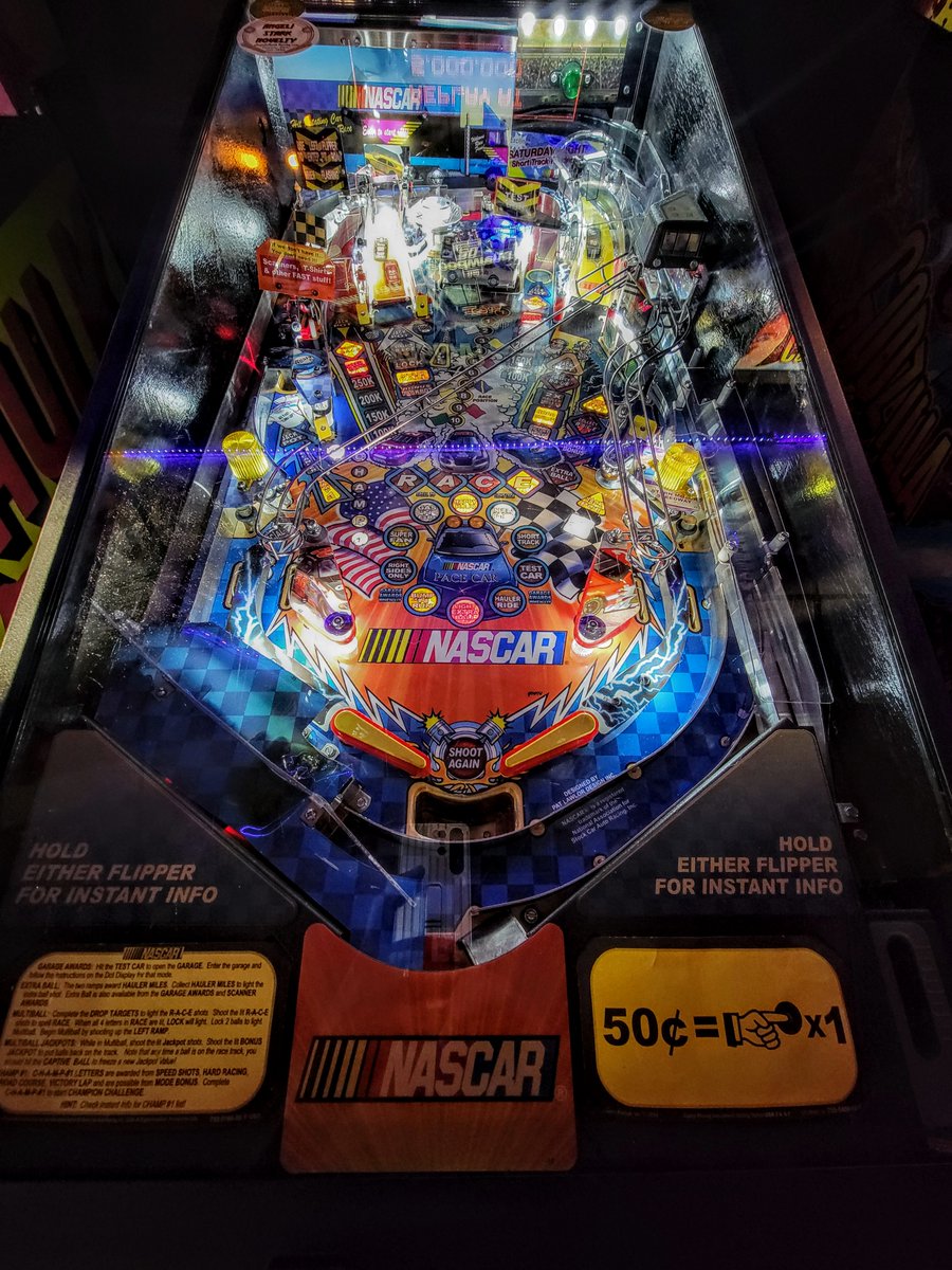 Mad_Pinball's tweet photo. "Lets go racing!"
2005 Stern Pinball NASCAR
Designed by the legendary Pat Lawlor.
This is the companion game to Grand Prix.
It has a ton of neat features, super flow and really just a fun game to play.
New to Rack It Up in Canton, OH.
#NASCAR #pinball #letsgoracing #rackitup https://t.co/FlFmXj57Oe
