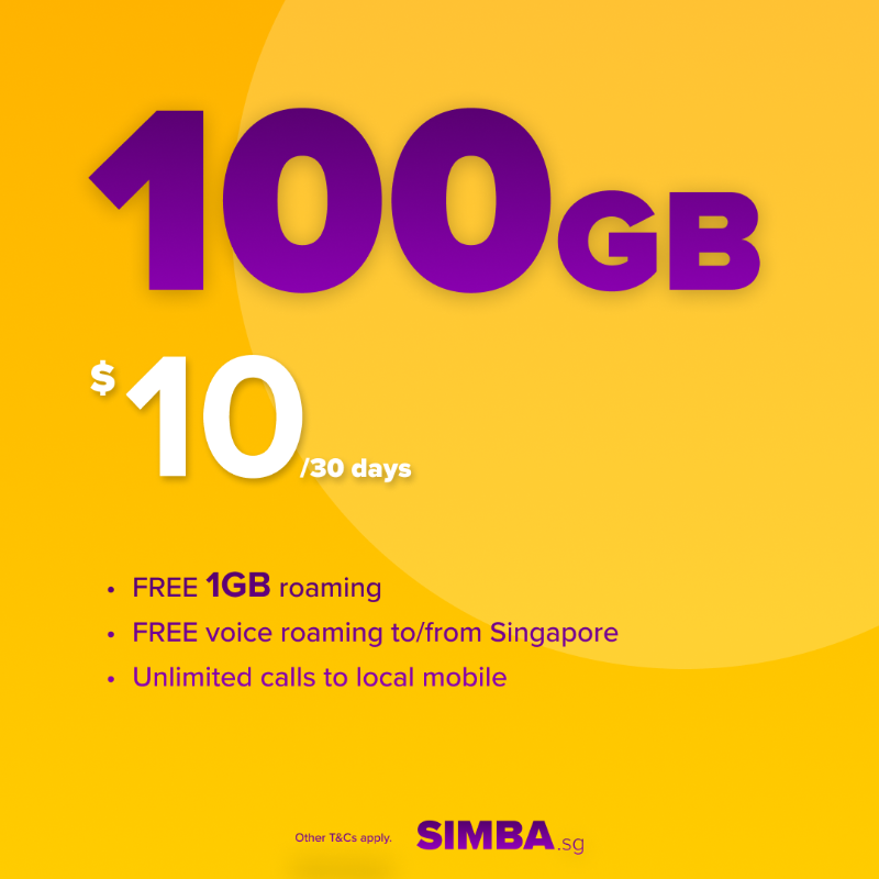 SimbaTelecomSG's tweet photo. Enjoy massive data + free roaming with #SIMBA SIM-only mobile plans.