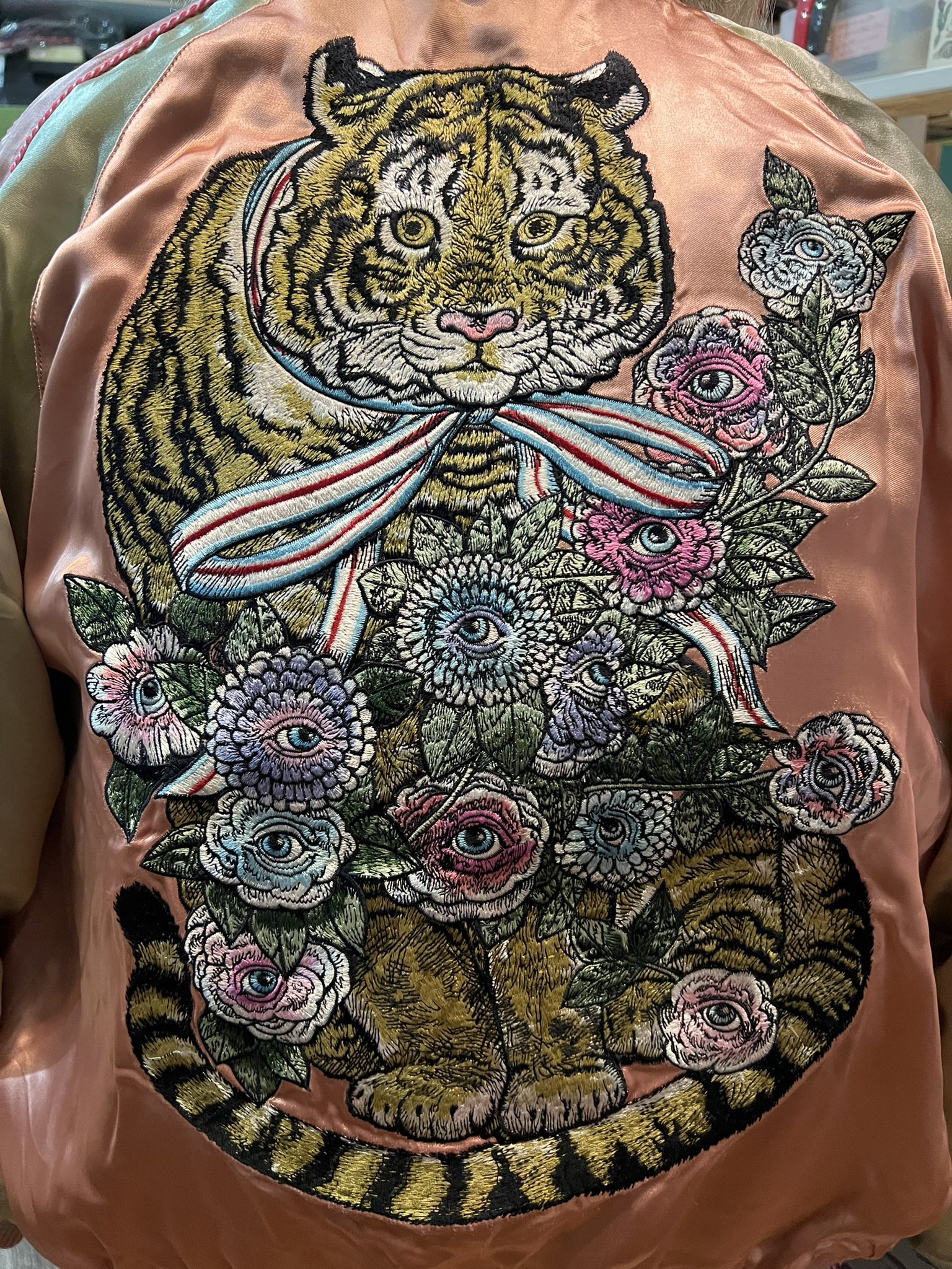 美品】ヒグチユウコ スカジャン 風神雷神