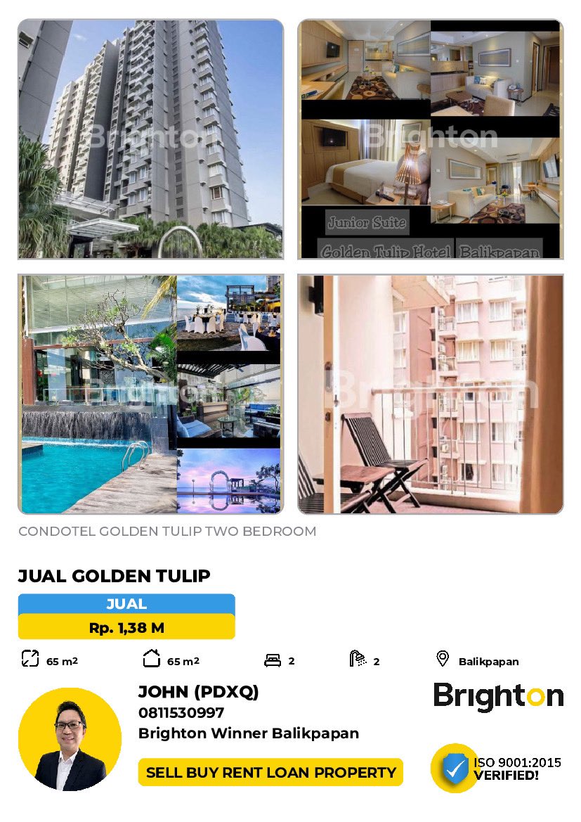 CONDOTEL GOLDEN TULIP TWO BEDROOM

brighton.co.id/cari-properti/…

JOHN (PDXQ) - 0811530997

#propertibalikpapan #perumahanbalikpapan #rumahmewahbalikpapan #rumahmurahbalikpapan #promorumahbalikpapan #rumahbalikpapan #jualrumahbalikpapan #jualrumahbalikpapanmurah #iklanbalikpapan