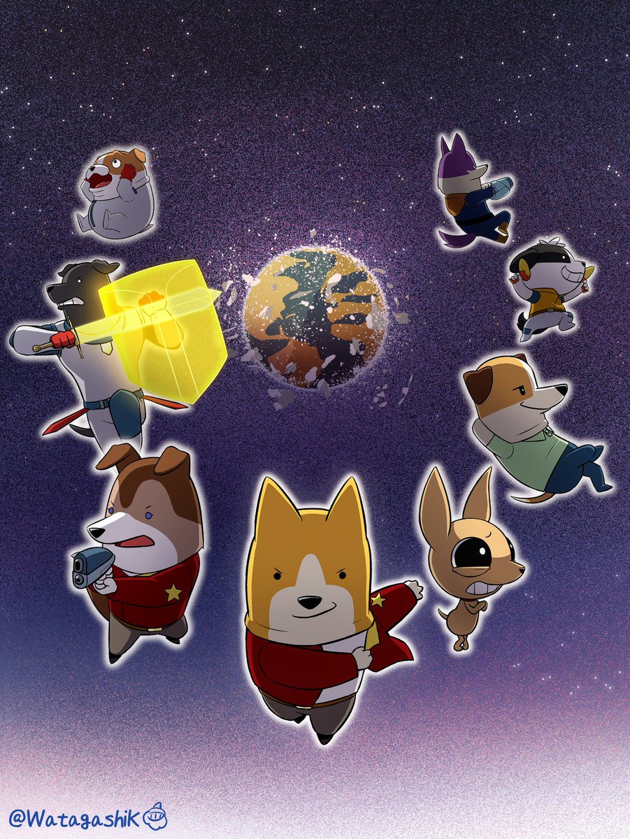 WatagashiKN's tweet photo. スペースドギーズ！
#dogsinspace https://t.co/jlYdoPbnHm