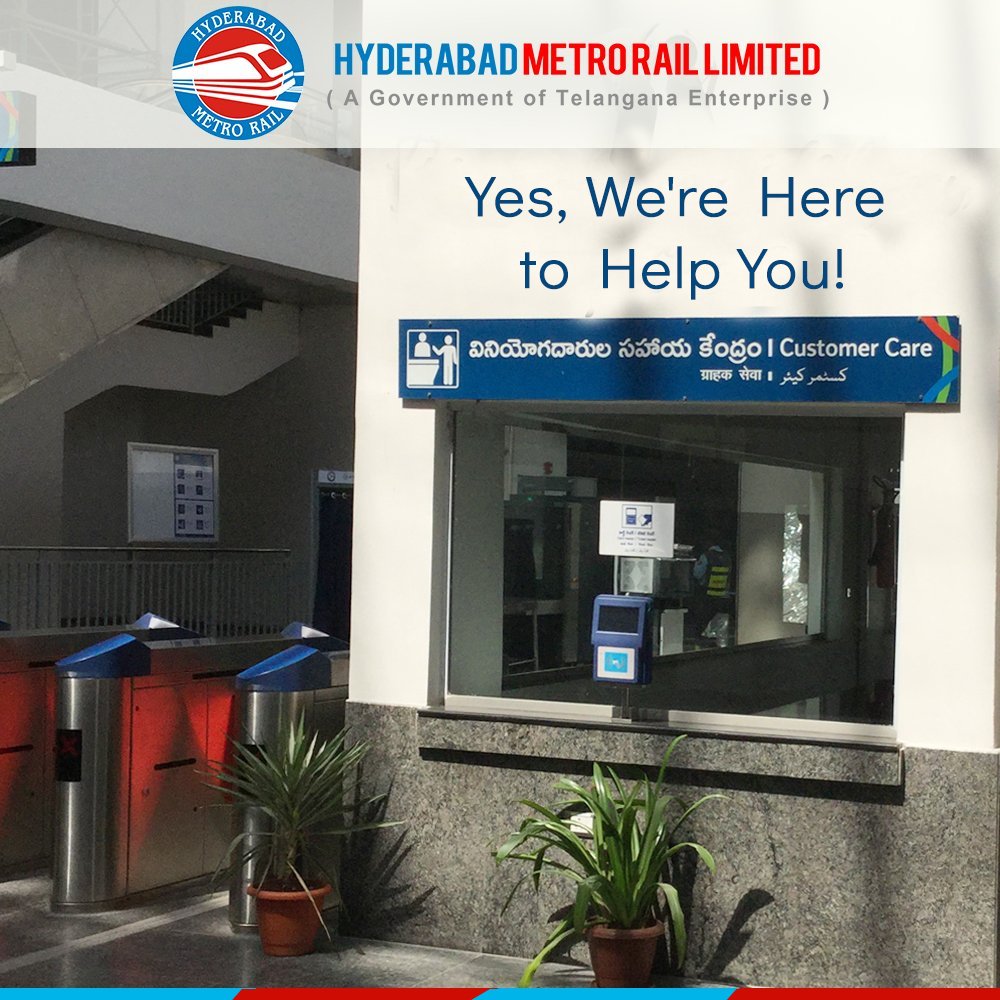 Approach the #Customercare centre in metro stations for any information related to metro travel. #Customercare #Hyderabadmetro #metrorail #MyCityMyMetro