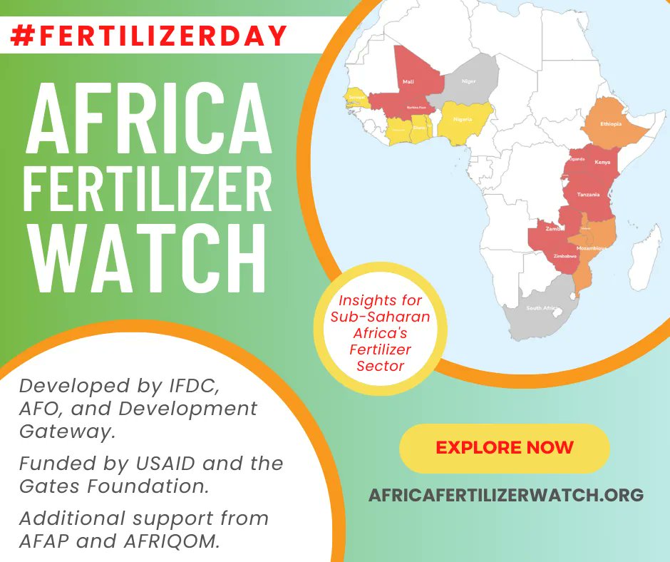 IFDCGlobal's tweet photo. Sub-Saharan #Africa has the lowest #fertilizer usage in the world, failing to replace #soil nutrients lost to crop production.
To help minimize the imminent #foodcrisis on the continent, the Africa #FertilizerWatch was developed: https://t.co/0mcHbus62t
#FertilizerDay #7Days https://t.co/fXN1KSwBEm