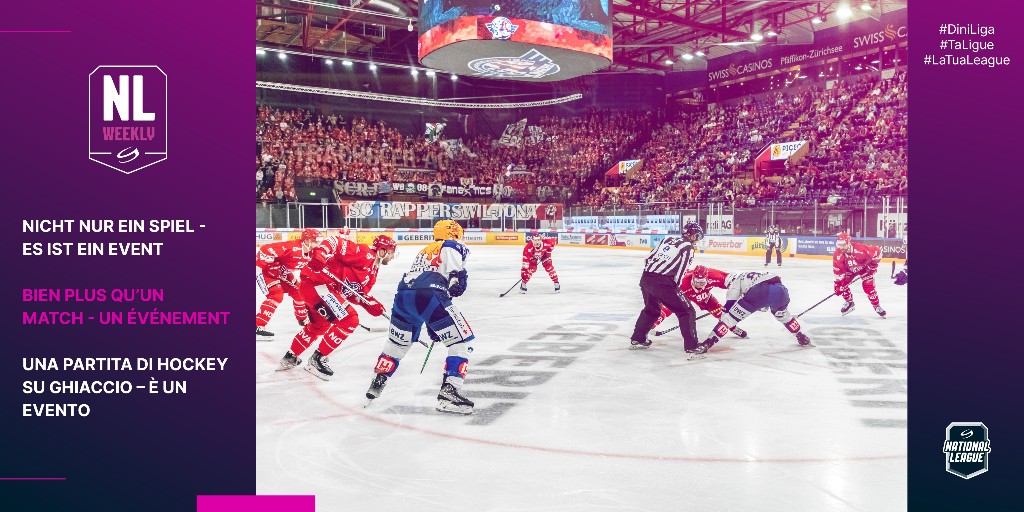 NLch_official's tweet photo. #NLWeekly
Eine Partie in der #NationalLeague ist nicht nur ein Eishockeyspiel - es ist ein Event.

Bien plus qu’un match de hockey sur glace - un événement. | Non è solo una partita di hockey su ghiaccio - è un evento.

👉 https://t.co/GFtVA5myUk

#DiniLiga #TaLigue #LaTuaLeague https://t.co/eDA6Zfmjze