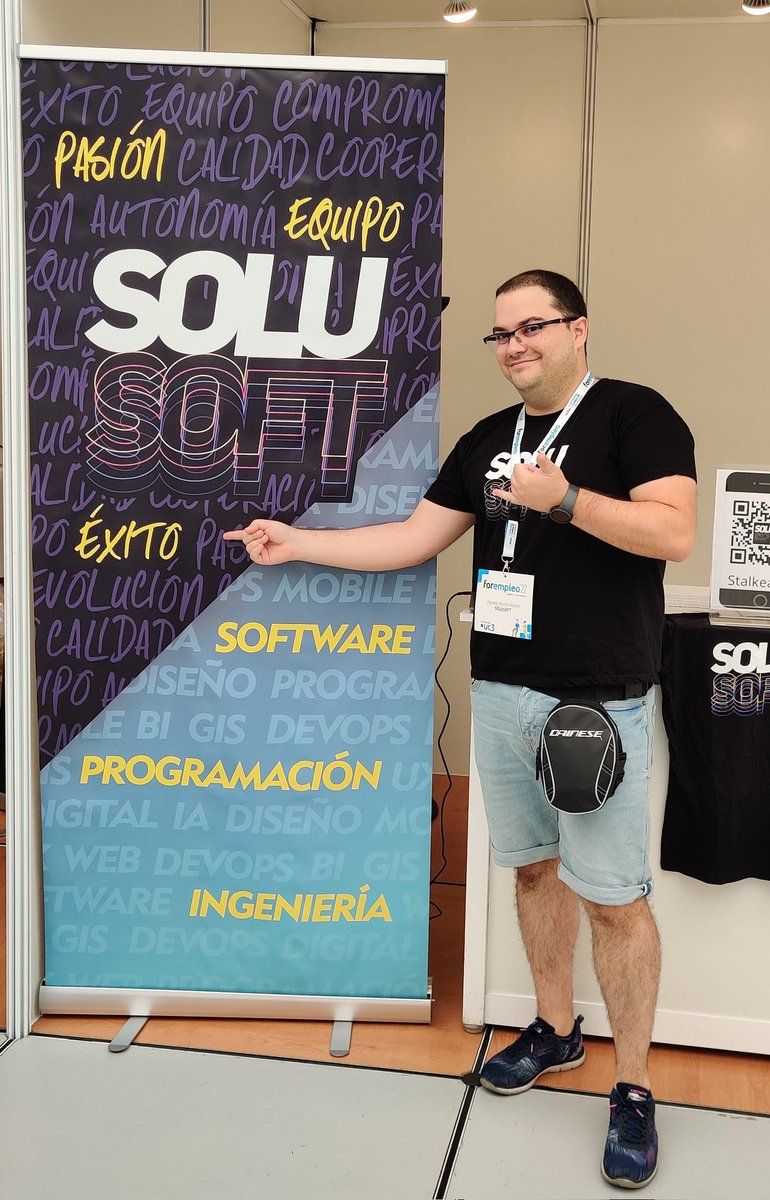 martin_adm's tweet photo. Pasar por el stand de @solusoft_es en el #ForoEmpleo22. Venir a conocer la historia de una gran familia!!! https://t.co/jc1su4h3X7