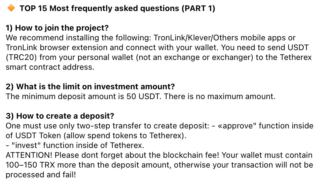 Tetherex_pro's tweet photo. 🔸 TOP 15 Most frequently asked questions (PART 1)
#TETHEREX #smartcontract https://t.co/xn5eVH36YL