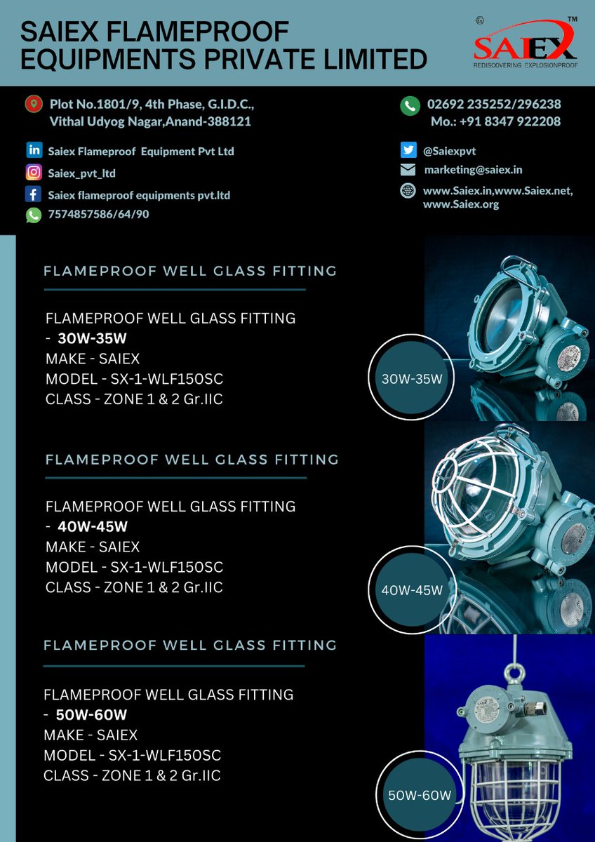 SaiexPvt's tweet image. Flameproof Light Fitting

#flameproofenclosure #flameproof #flameprooflight #flameprooflighting #manpower #bpcl #ongc #hazardous #saftyfirst #explosionproof #chemicalindustry #pharmaindustry #oilandgasindustry #gem #manufacturing #quality #industrialdesign