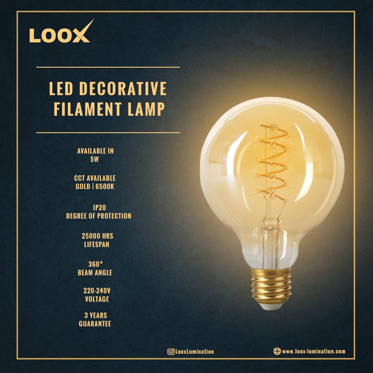 LooxLumination's tweet image. LED DECORATIVE FILAMANT LAMP 
#ledfilament #ledfilamentbulb #filamentbulb #decorativelighting #ledlights #ledbulbs