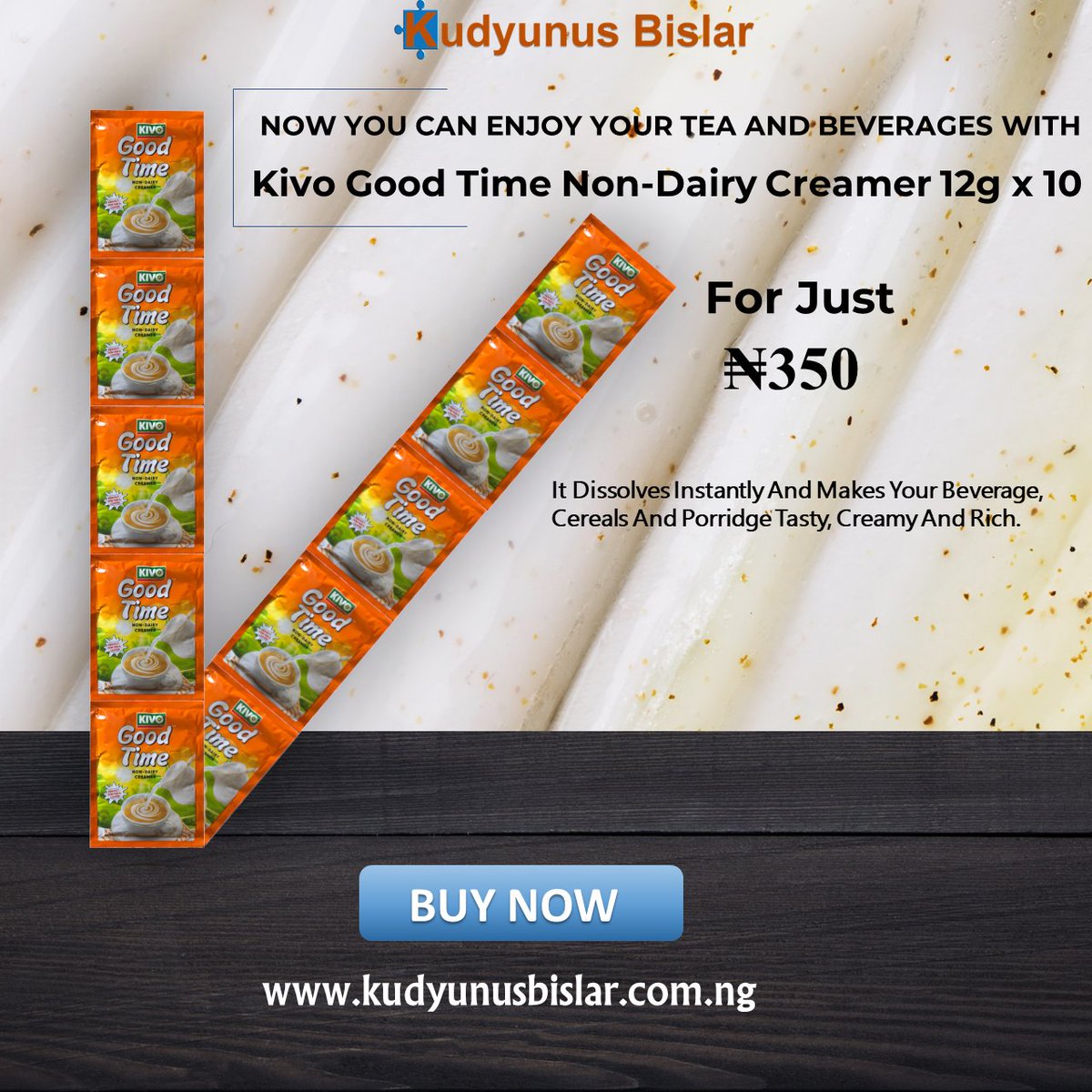 KadunaSolutions's tweet photo. Kivo Good Time Non-Diary Creamer. It Dissolves Instantly And Makes Your Beverage, Cereals And Porridge Tasty, Creamy And Rich.
https://t.co/1GXSjjYWgz
#Creamer #Kaduna #Foodie #Diary
#HomeDelivery https://t.co/pDr5XMSKPb