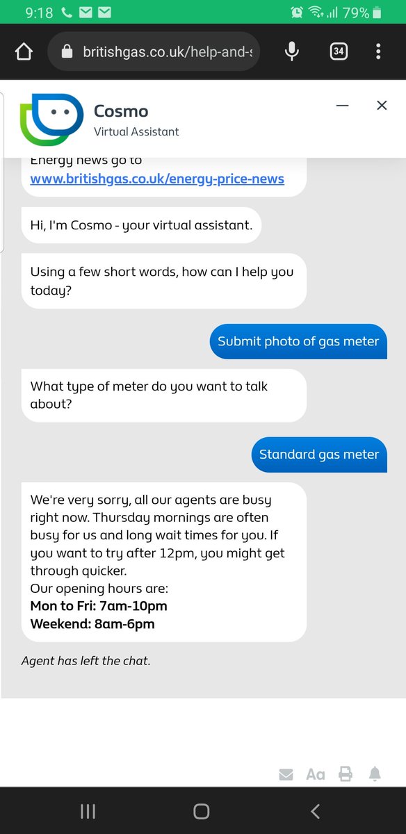 Amy_Waterhouse's tweet photo. @BritishGasHelp I've been told twice I need to submit a photo of my gas meter, but there is no mention of WHERE/HOW to submit this photo. Please can you tell me where to do this as your live chat is super unhelpful. https://t.co/zHaWi8r5ml