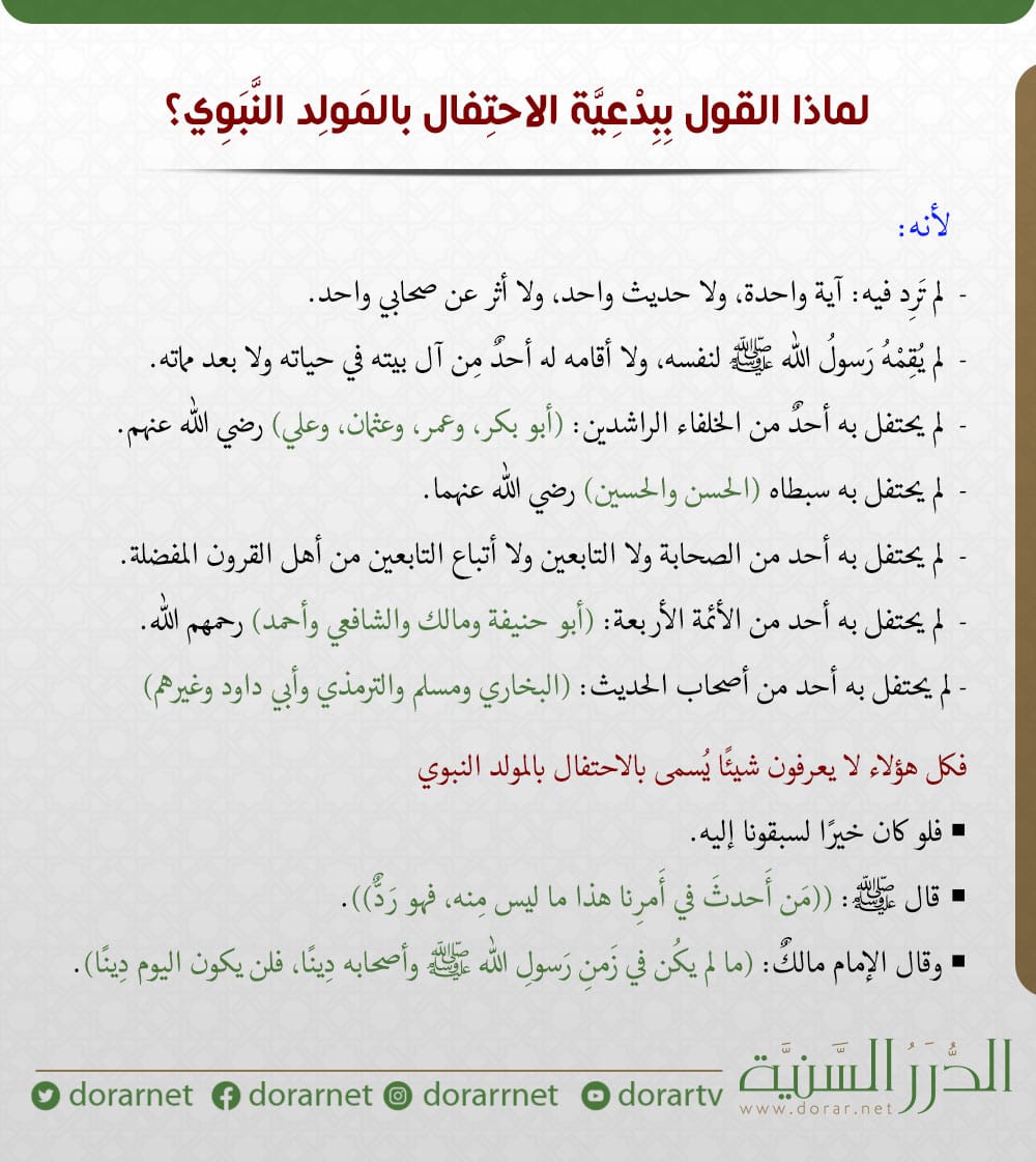 لماذا القول ببدعية الاحتفال بالمولد النبوي؟

#المولد_النبوي
