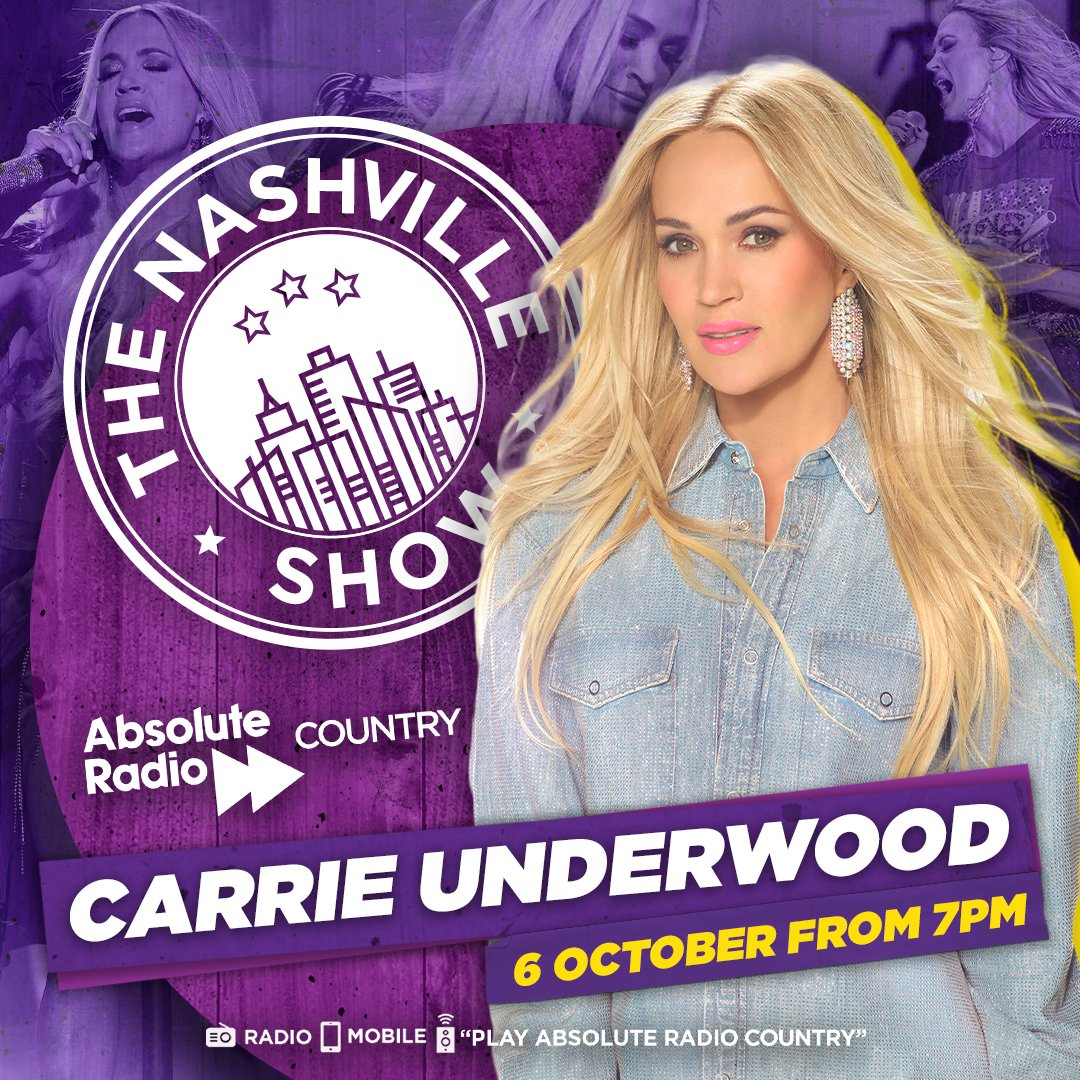 The Nashville Show is getting a 'Denim & Rhinestones' makeover for one night only. @carrieunderwood will be hanging out with @elainadsmith tonight from 7pm. 🗣 'Play Absolute Radio Country'