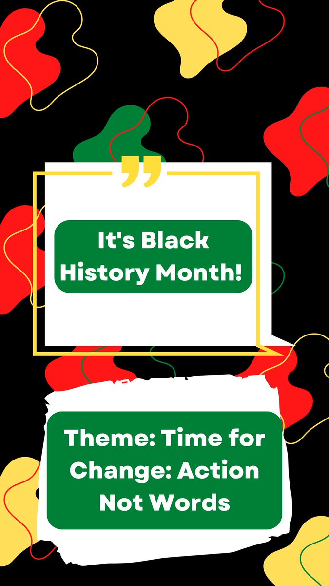 It's Black History Month!! The theme is time for change: action not words. Taking action is so powerful!!

#BHM #BHM2022