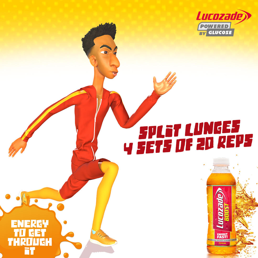 Lucozade_EA's tweet photo. Leg day doesn’t have to suck! Turn on your favourite playlist, take a big sip of #LucozadeEnergy and try out this routine! #LucozadeBOOST #FitTipFriday https://t.co/yxNDq2JmtR