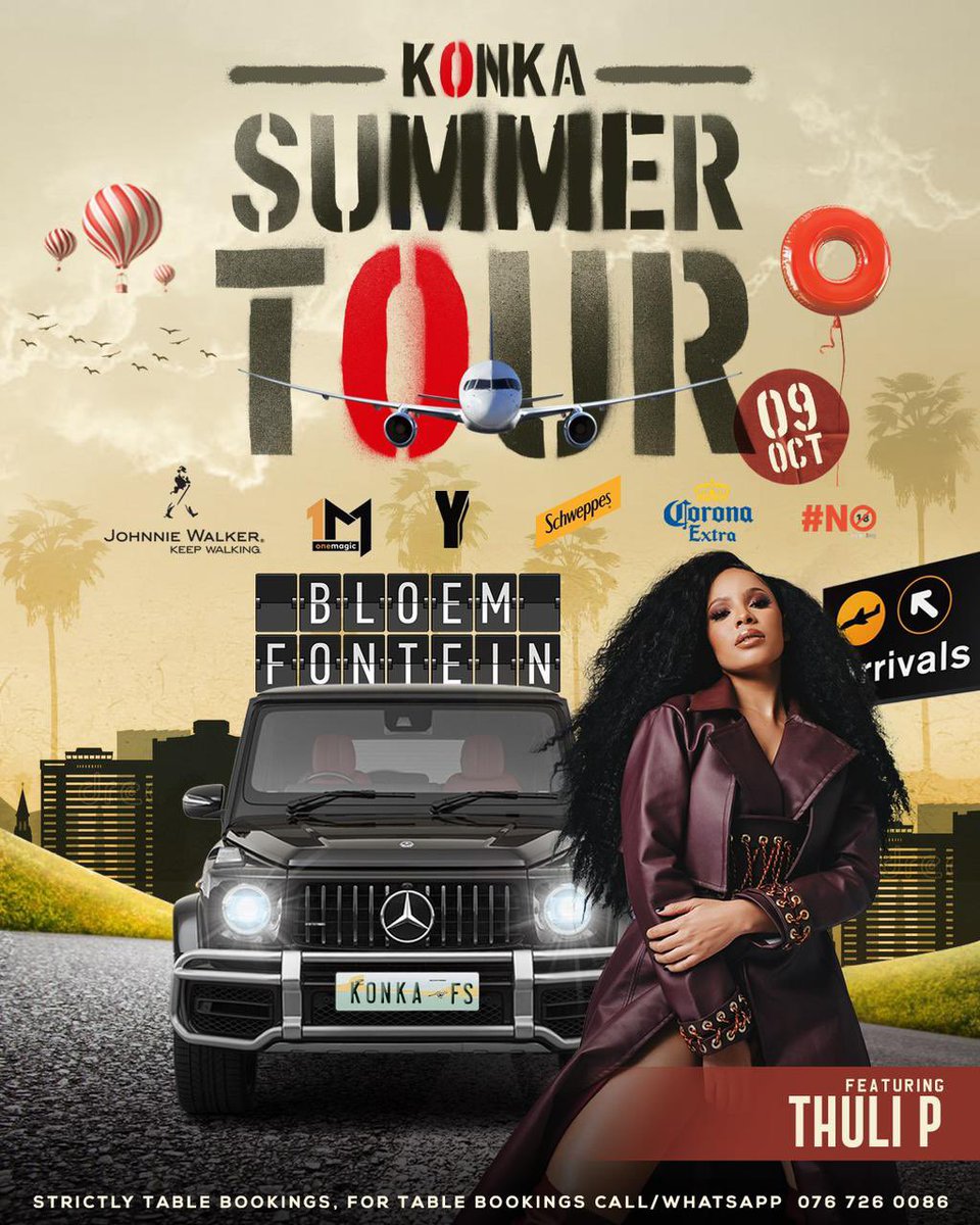 KonkaSoweto's tweet photo. Come witness the Ultimate Daytime Experience✨🍃 3 Days to go untill the first National K⭕️nka Summer Tour 22’🇿🇦 Tables almost sold out
Catch your faves @kelvinMomo_ & @Thuli_P live on the decks 💃
#KonkaSummerTour #MacufeWeekend #KeSummerYaKonka #DaytimeVibes https://t.co/jU48G85zTj
