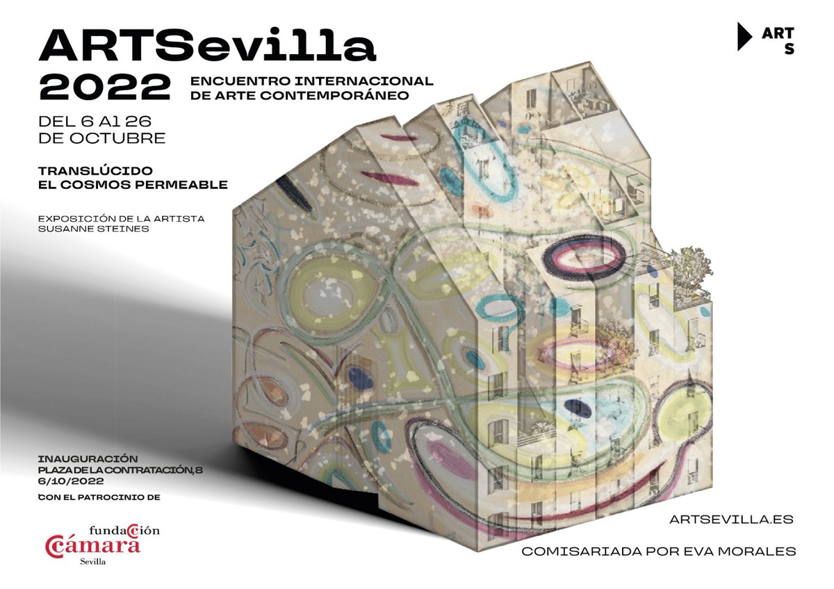 ¡HOY ESTAMOS DE INAUGUACIÓN!

ARTSevilla os presenta la segunda muestra de su VI edición. 

Susanne Steines es la protagonista con una individual titulada “Translúcido. El cosmos permeable” que se inaugurará hoy jueves 6 de octubre a las 18.45h en la Cámara de Comercio de Sevilla