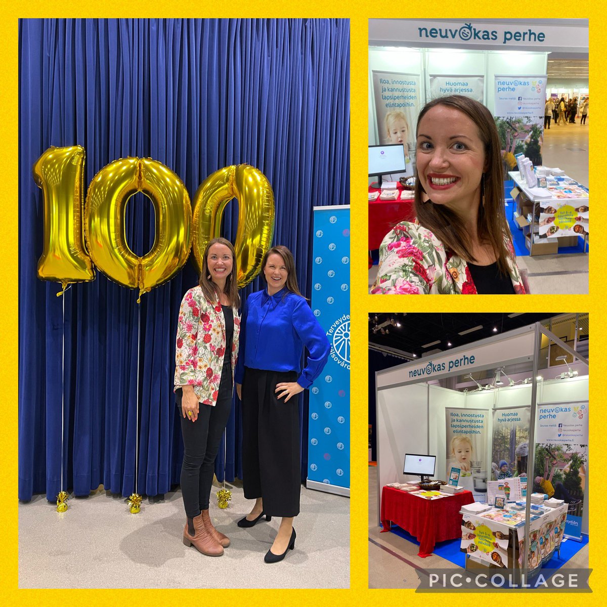 Tavataanko tänään/huomenna <a href="/STHL_ry/">Terveydenhoitajat</a> #terveydenhoitajapäivät2022 ? 🤩 Mahtava #neuvola100 -juhlatunnelma ja huippua nähdä paljon tuttuja livenä, kuten <a href="/GrymKirsi/">Kirsi Grym</a> 🥳 Mut löytää lapsiperheiden hyvinvoinnin ilosanoman ääreltä <a href="/Neuvokasperhe/">Neuvokas perhe - Sydänliitto</a> -pisteeltä: tuu moikkaan!🙂 #neuvokasperhe