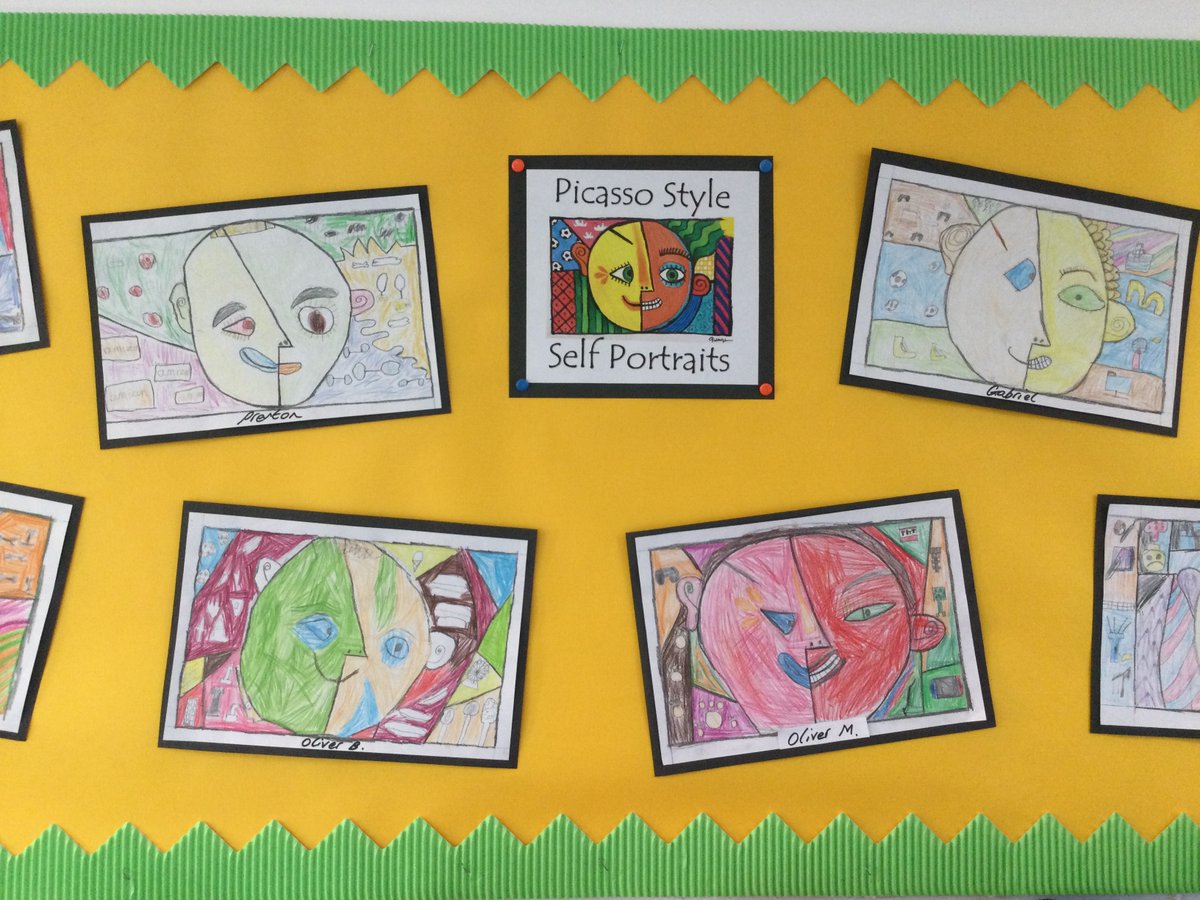 AlburghCE's tweet photo. Check out this fantastic #art by #saplingsclass in the style of #picasso 🖼 #selfportraits https://t.co/zm1efXntg6