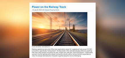 Bodos_Power's tweet image. Bodo&apos;s Special Announcement &quot;Power on the Railway Track&quot; in partnership with @MouserElec &amp;amp; @CUIInc:
bodospower.com/newsletter/eNe…

#powerelectronics #dcdcconverter #railway
