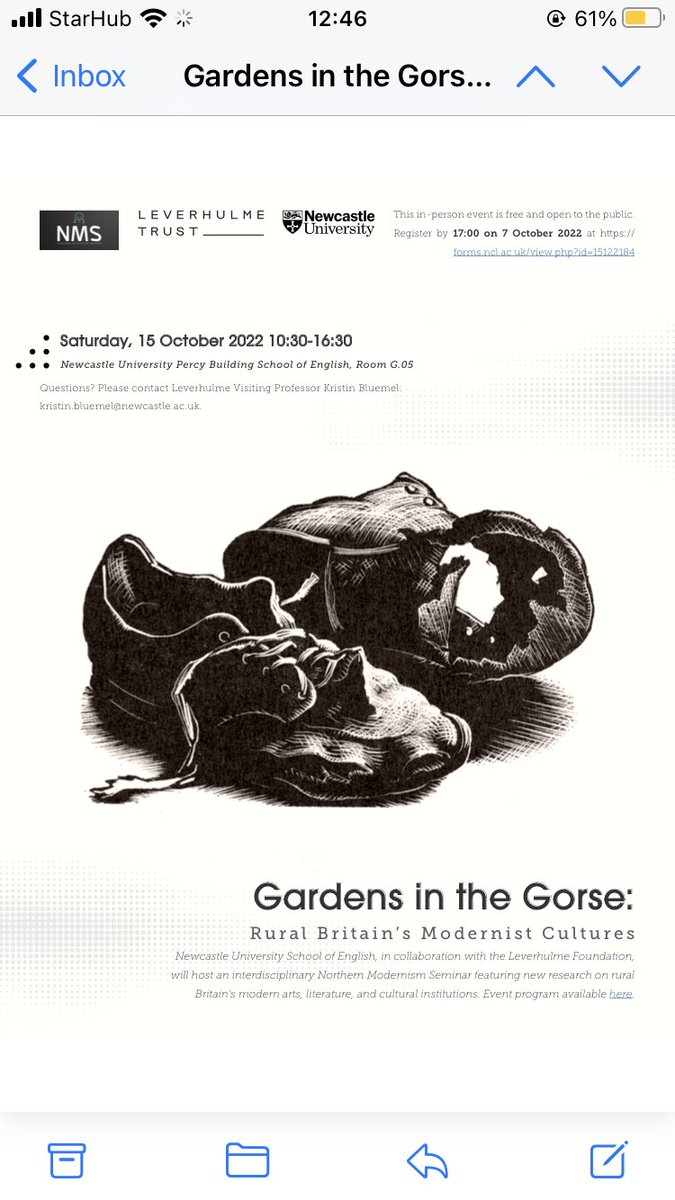 Beryl Pong (@berylpong) on Twitter photo Thereās a fantastic Northern Modernism Seminar on āRural Britainās Modernist Culturesā at <a href="/NCL_English/">English at Newcastle</a> on 15 October. Featuring <a href="/dr_hick/">Clare Hickman</a>, Ysanne Holt, Stacy Gillis, Gareth Roddy, <a href="/hannahkateboast/">hannah</a>, <a href="/KristinBluemel/">Kristin Bluemel</a>, <a href="/HattieWalters94/">Hattie Walters</a>, & <a href="/afrayn/">Andrew Frayn</a>.
Cc <a href="/modernistudies/">British Association for Modernist Studies</a> Thereās a fantastic Northern Modernism Seminar on āRural Britainās Modernist Culturesā at <a href="/NCL_English/">English at Newcastle</a> on 15 October. Featuring <a href="/dr_hick/">Clare Hickman</a>, Ysanne Holt, Stacy Gillis, Gareth Roddy, <a href="/hannahkateboast/">hannah</a>, <a href="/KristinBluemel/">Kristin Bluemel</a>, <a href="/HattieWalters94/">Hattie Walters</a>, & <a href="/afrayn/">Andrew Frayn</a>.
Cc <a href="/modernistudies/">British Association for Modernist Studies</a>