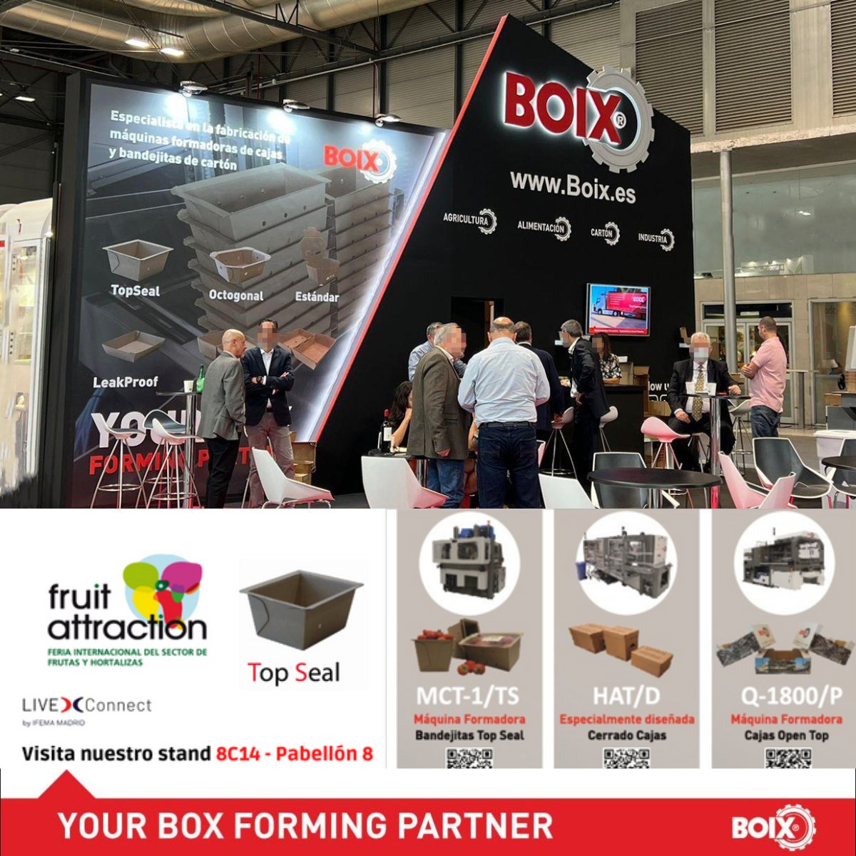 Boixboxforming's tweet photo. Última jornada en el encuentro internacional del sector hortofrutícola @FruitAttraction22!
Visita nuestro stand 8C14 – Pabellón 8 en #IFEMA #Madrid, https://t.co/VHsBkeSf1j 

#BoixMaquinaria #armadorasdecajas #formadorasdecajas #barquetas https://t.co/bzdq54PRcg