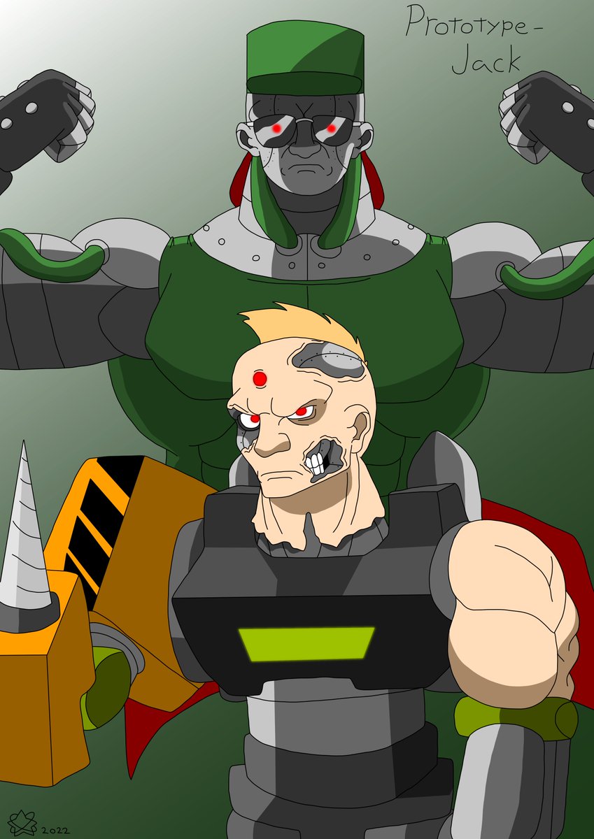 GalaxyStarX1's tweet photo. Prototype Jack or P.Jack for short. Rival for the main Jack unit, P.Jack tries to prove he's the better one. #Tekken #PrototypeJack #PJack #fanart https://t.co/p1RXAi5WwW