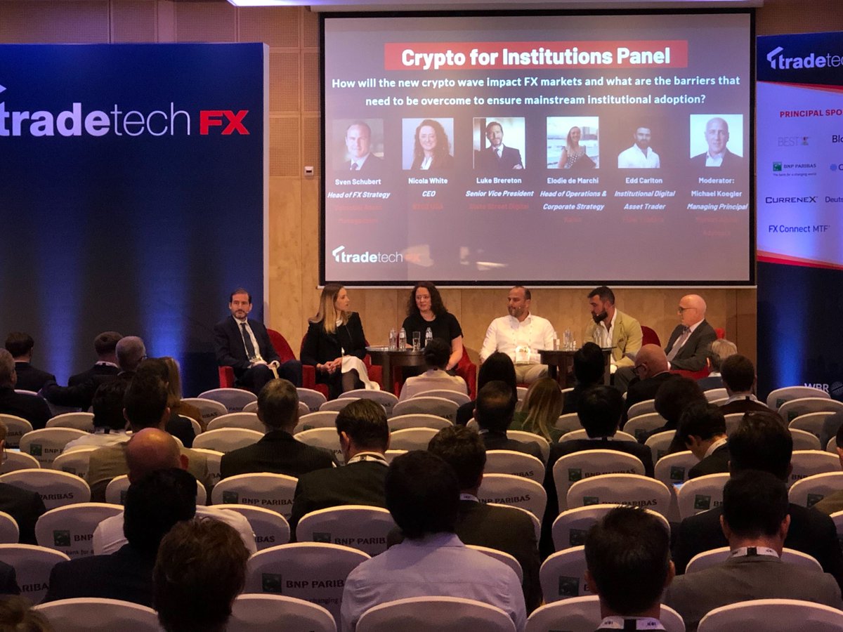 KaikoData's tweet photo. It's been a busy few weeks for Kaiko!
Last week the team attended @TradeTech FX in Amsterdam 🇳🇱
Thanks to everyone who stopped by the Kaiko booth and came to see COO @DemarchiElodie's participation in the Crypto for Institutions panel 🚀
#crypto #cryptoevent #Tradetechfx https://t.co/kwFe7Fs5b9