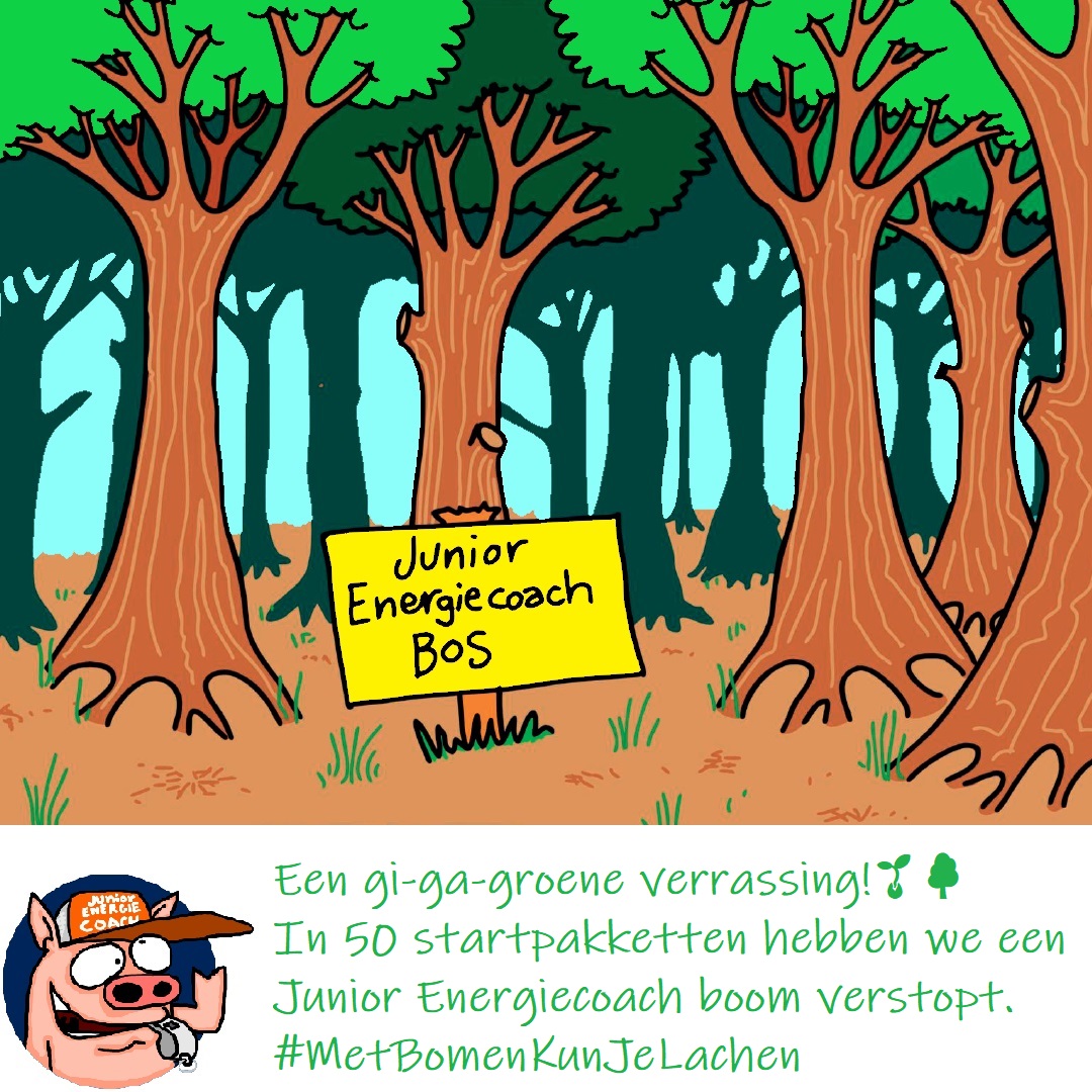 Als extra verrassing verstopten we in 50 startpakketten een boom🌳 Geen echte natuurlijk😄Wel een cadeaubon om een eigen Junior Energiecoach boom uit te zoeken. Want wij zijn niet alleen bezig met energie besparen maar ook met bomen planten
#MetBomenKunJeLachen #gigagroen