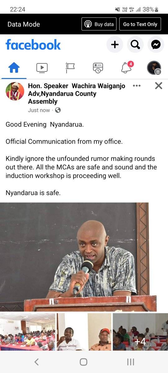 Nyandarua county Speaker Wachira Waiganjo has denied reports of death of MCA in Mombasa.

langata 
Brown Mauzo 
Victor Wanyama