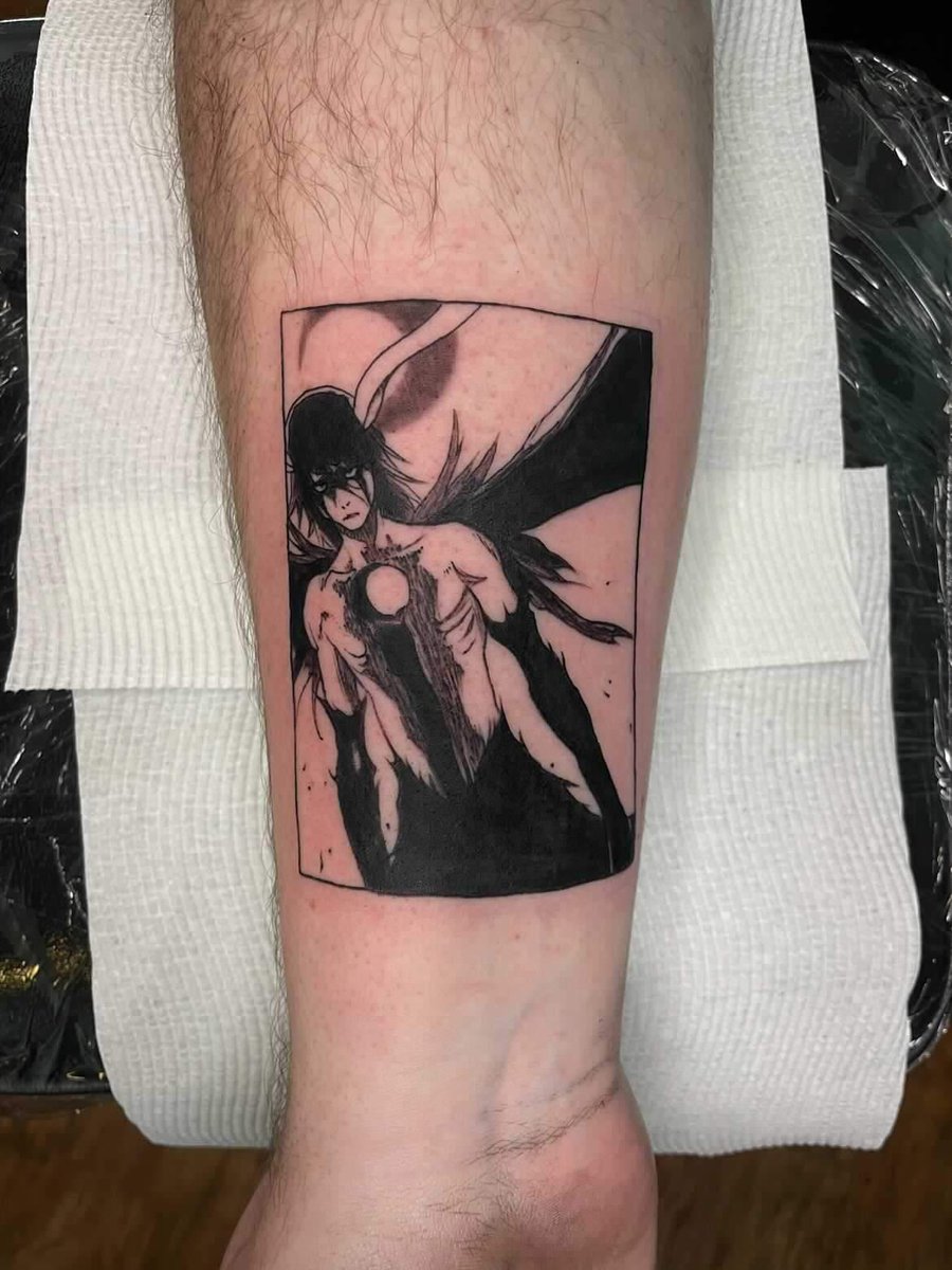 Venenomz's tweet photo. Having posted in ages, but I got some tattoos. All done by Mvlks Thrillhouse Tattoo in Camp Hill, Brisbane. #MHA #togahimiko #AnyaForger #SPYxFamily #bleach #ulquiorra #tattoo https://t.co/xCX5wI6Sqe