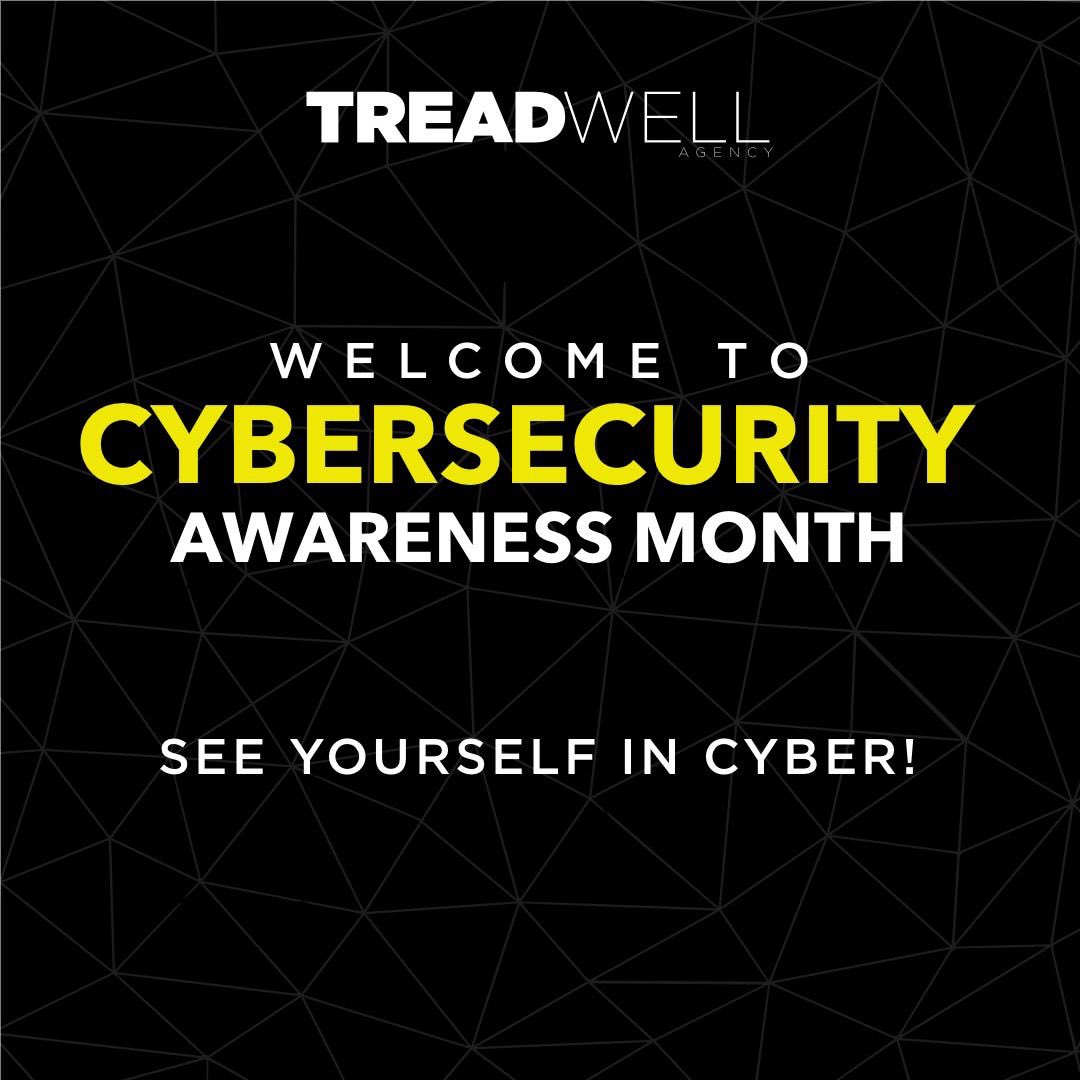 Welcome to Cybersecurity Awareness Month 2022! This year's theme is "See Yourself in Cyber" - To honor the theme, Treadwell Agency will be sharing key insights to help individuals make the leap into Cybersecurity - Come on in, the water's fine :-) 

#CybersecurityAwarenessMonth