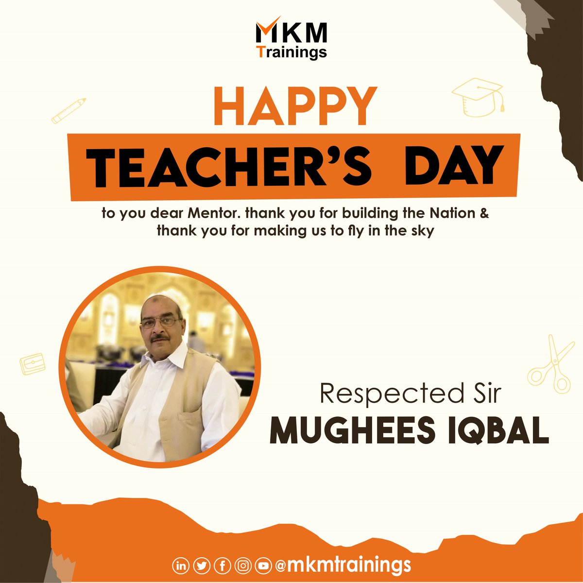 mkmtrainings's tweet photo. Happy Teacher's Day To all Teachers, Mentors, and Trainers. thank you for building the nation & thank you for making us fly in the sky
May Allah Bless you all
#teachers #teachersday #teacher #TEACHERDAY2022 #teacherdaywishes #mkmtrainings #joinmkm https://t.co/ZnKjJ0kpzx