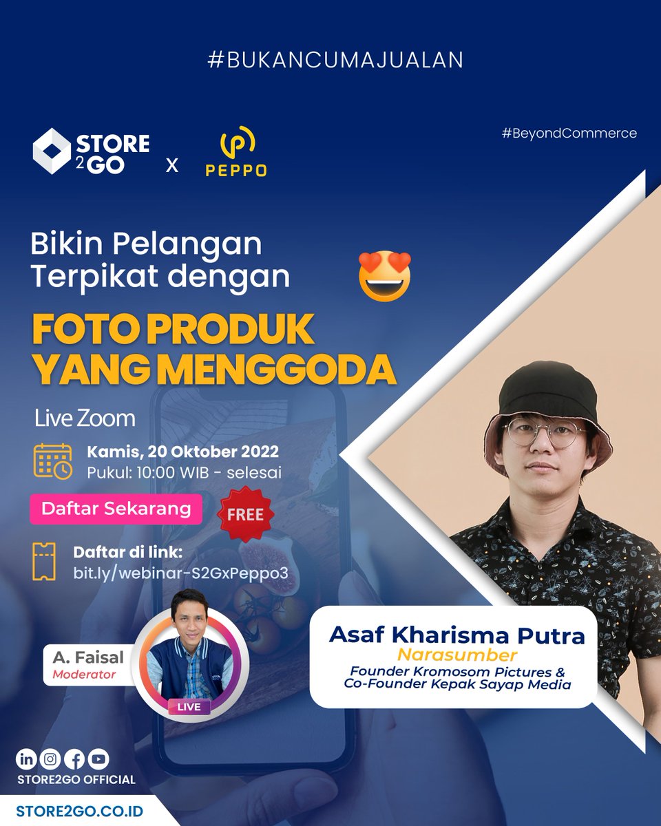 store2go_id's tweet photo. Catat waktunya!

📆 Kamis, 20 Oktober 2022⁠⁠⁠⁠⁠⁠⁠⁠⁠
⏰ 10:00 - 12:00 WIB⁠⁠⁠⁠
📍 FREE Via Zoom Meeting
Daftarkan dirimu sekarang juga, melalui:
https://t.co/k1N5Yn2hQK

#Webinar #WebinarGratis #WebinarFotografi #KelasFotografi https://t.co/0ewJ6pRtDo