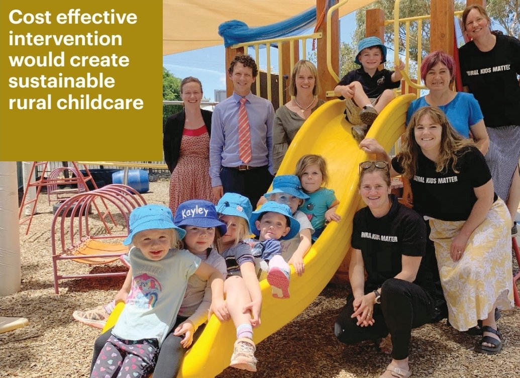 jeanettepope1's tweet image. Rural women speaking on @abcnews about how childcare is stopping them working -  robbing rural areas of midwives, dentists, agricultual consultants, teachers, nurses... Read the 6 pg  #LoddonMalleeRDA report on creating a model of rural childcare  investloddonmallee.com.au/reports/ @NCLLEN