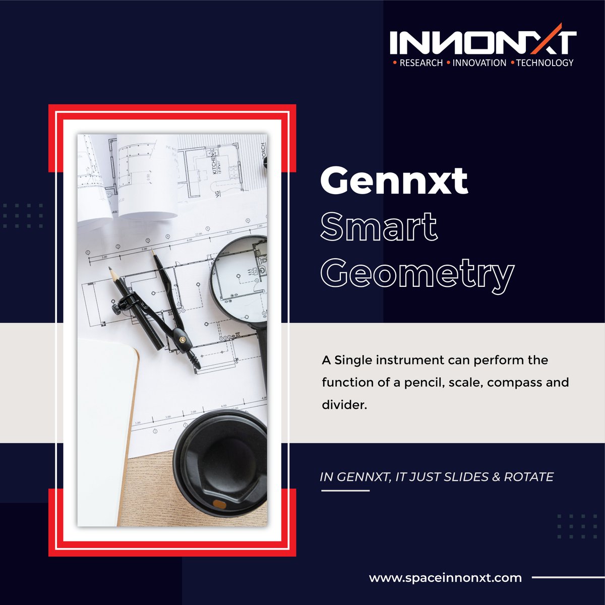 innonxt's tweet photo. A Single instrument can perform the
function of a pencil, scale, compass and
divider.
.
.
#spaceinnonxt #innonxt #research #innovation #technology #innovations #AdvancedTechnology #gennxt #GenNXT #geometry #draw #circle #5CM #5cm #pencil #compass #scale #finally #both #bothpoints https://t.co/NGUhlj61rH