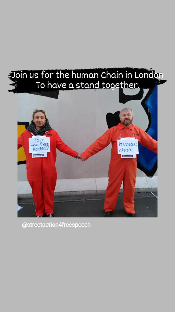 RajaValeska's tweet photo. Become part of the human chain. And come with us to London on 8.10. Let's stand together and show that we don't accept cruelty and rights abuses! Let's show that we stand together.
#humanchain
#standtogether
#haveastand
#SurroundParliament
#8thofoctober
#FreeAssangeNOW https://t.co/PRiPY3pYDQ